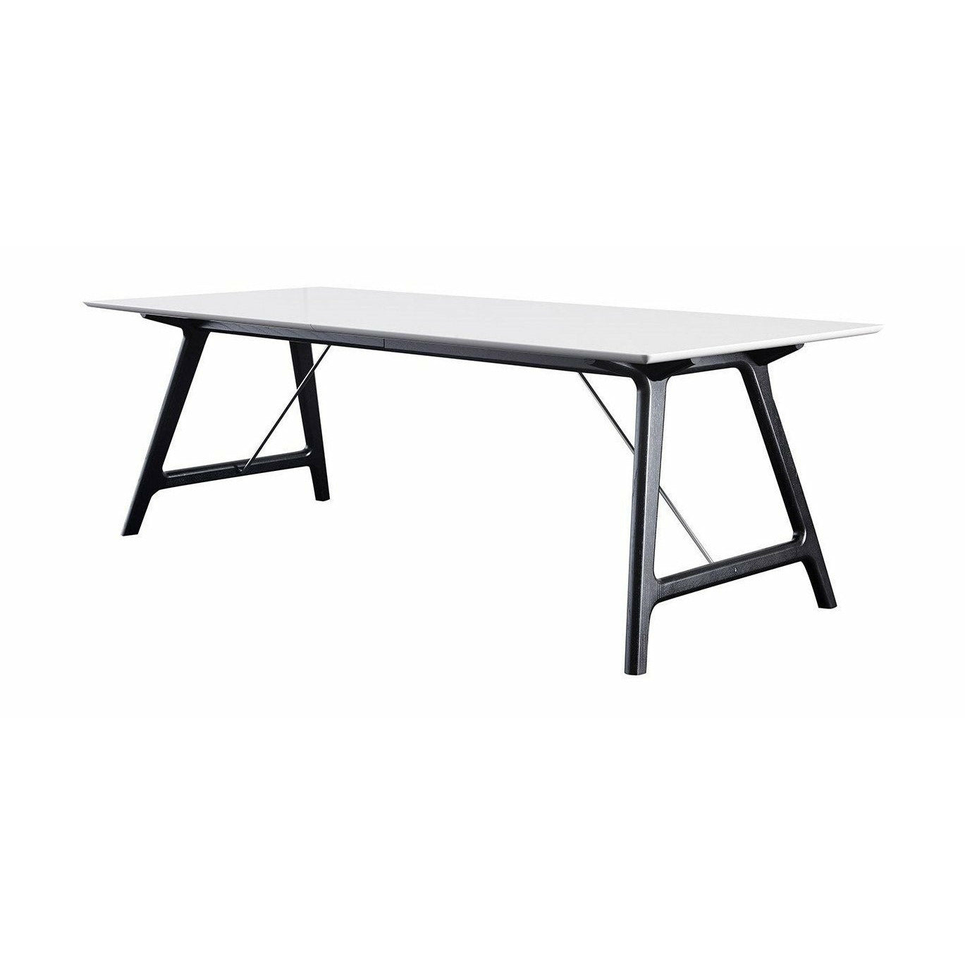 Andersen Furniture T7 Table extensible stratifié blanc, cadre noir, 220 cm