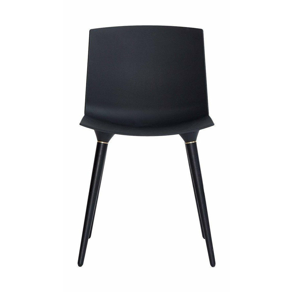 Muebles Andersen silla tac roble lacado negro, asiento de plástico negro
