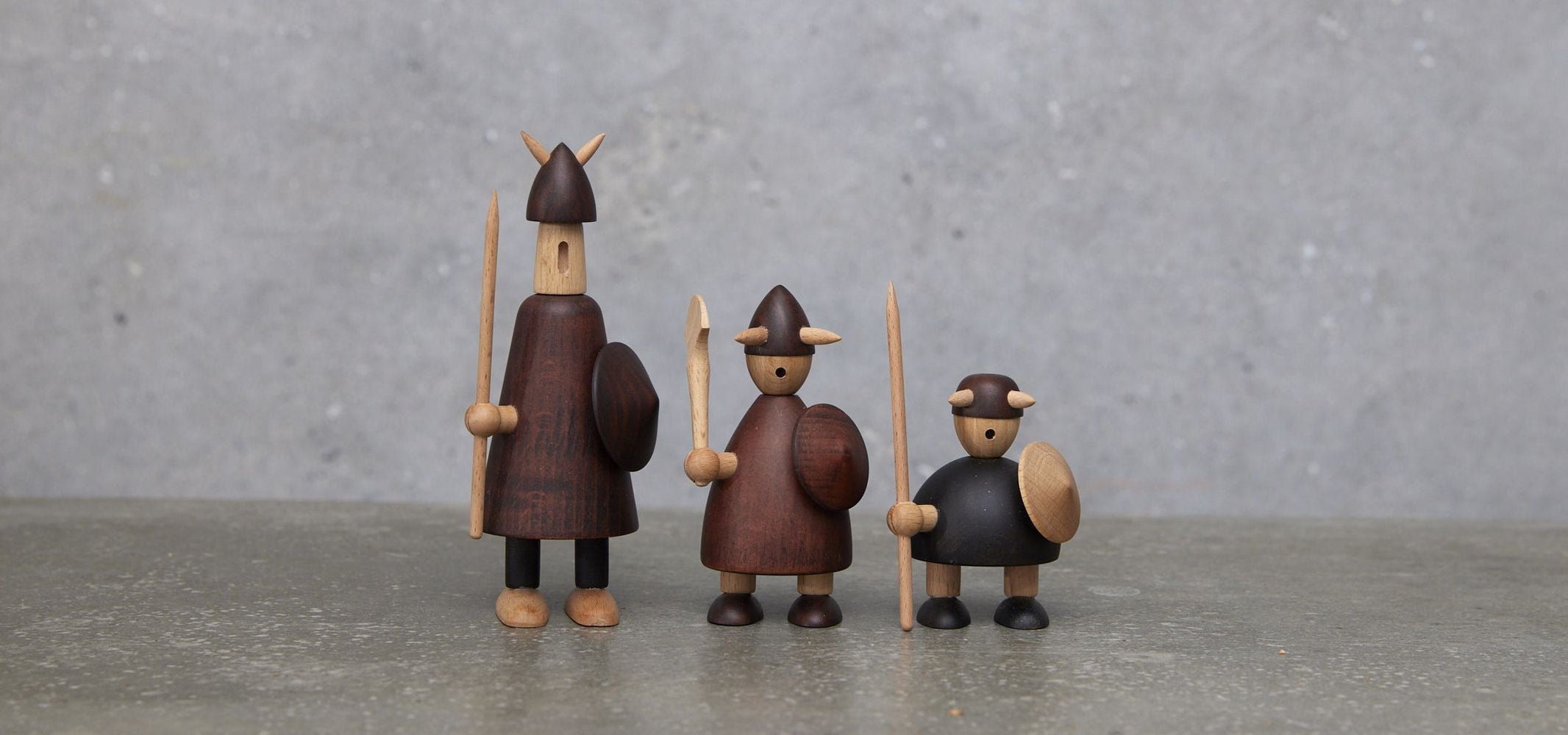 Muebles de Andersen The Vikings of Dinamarca de madera, conjunto de 3