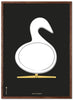 Brainchild Swan Design Sketch -julistekehys tummasta puusta 70x100 cm, musta tausta