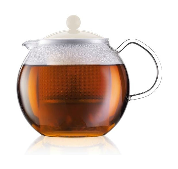 Bodum Assam -teevalmiste laskahvalla ja värillisellä kansivoideella, 1,5 litraa