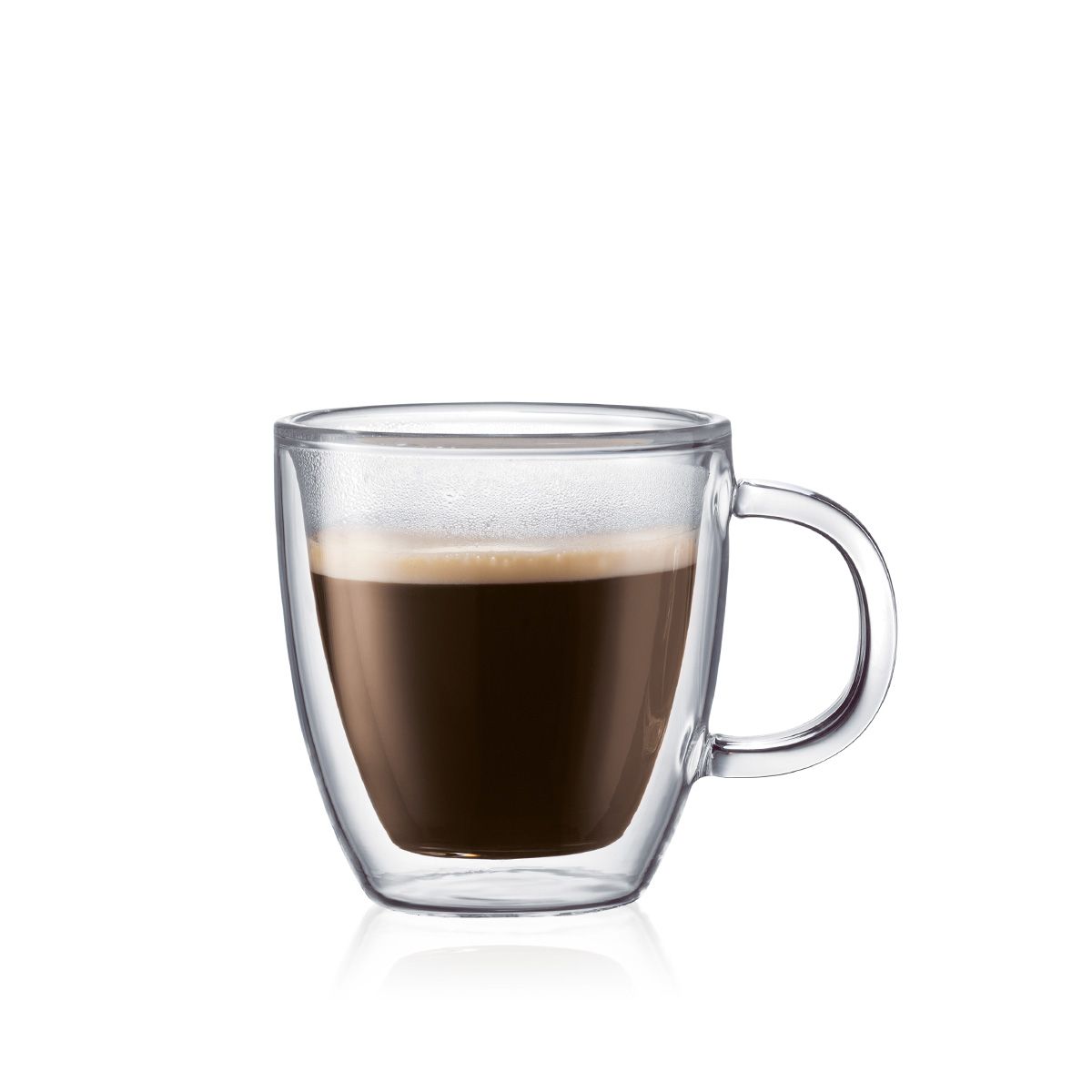 Bodum Bistro espresso dubbele ommuurde thermoglazen met glazen handgreep, 2 pc's.