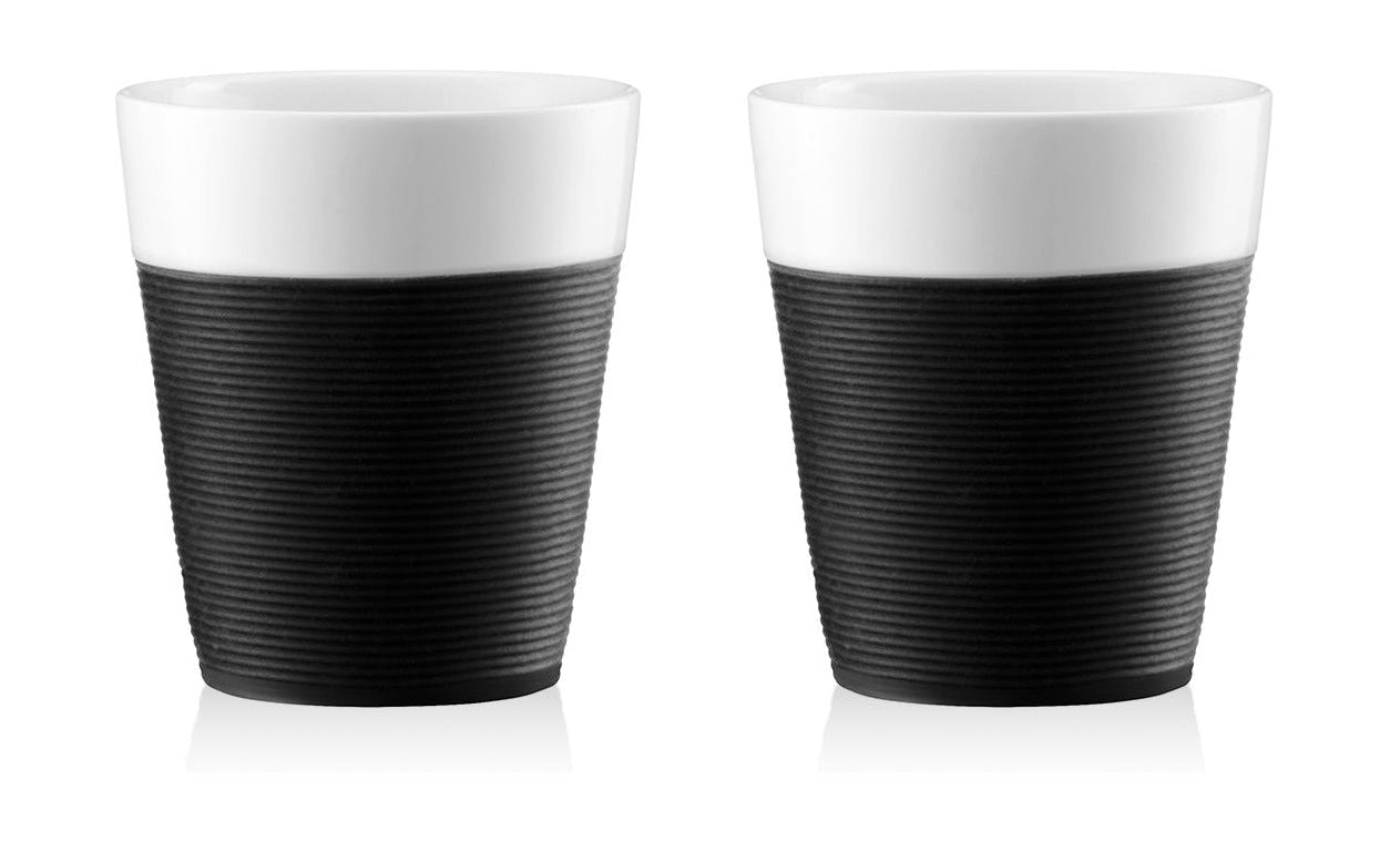Bodum Bistro tazza con cinturino in silicone nero, 2 pezzi.