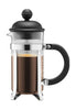 Bodum Caffettiera Kaffeemaschine mit Kunststoffdeckel aus Edelstahl 0,35 L, 3 Tassen