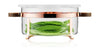 Bodum Chambord Set Glass Bowl avec couvercle en silicone blanc, laiteux, 2,5 L