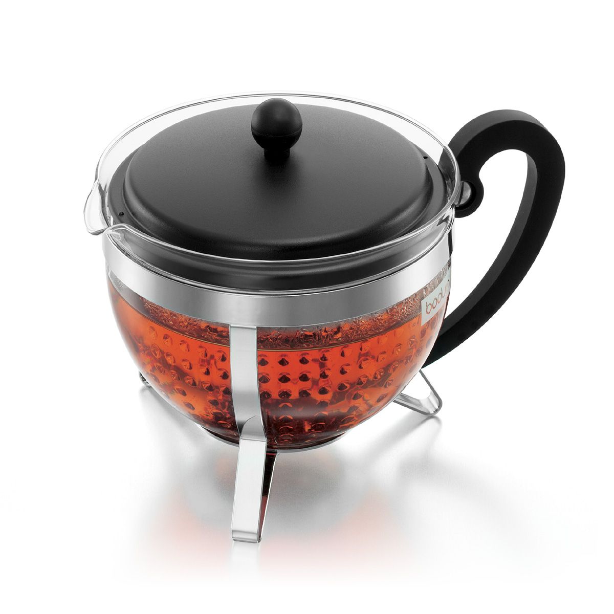 Bodum Chambord Teekanne mit farbigem Kunststoff-Deckelgriff, 1,3 L