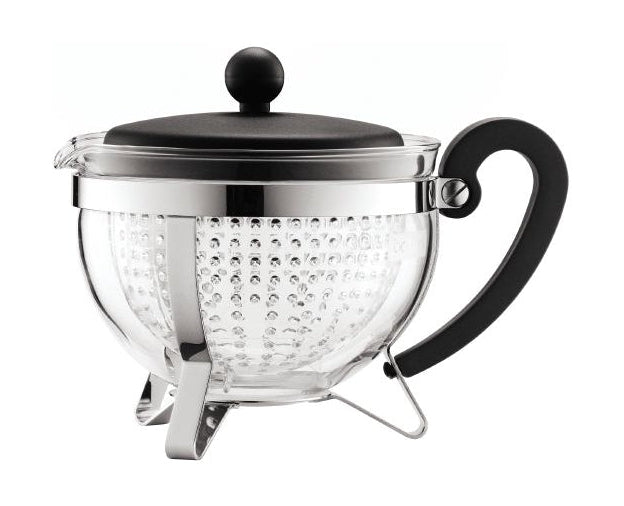 Bodum Chambord Teapot med farget plastlokkhåndtak og gjennomsiktig filter, 1 l