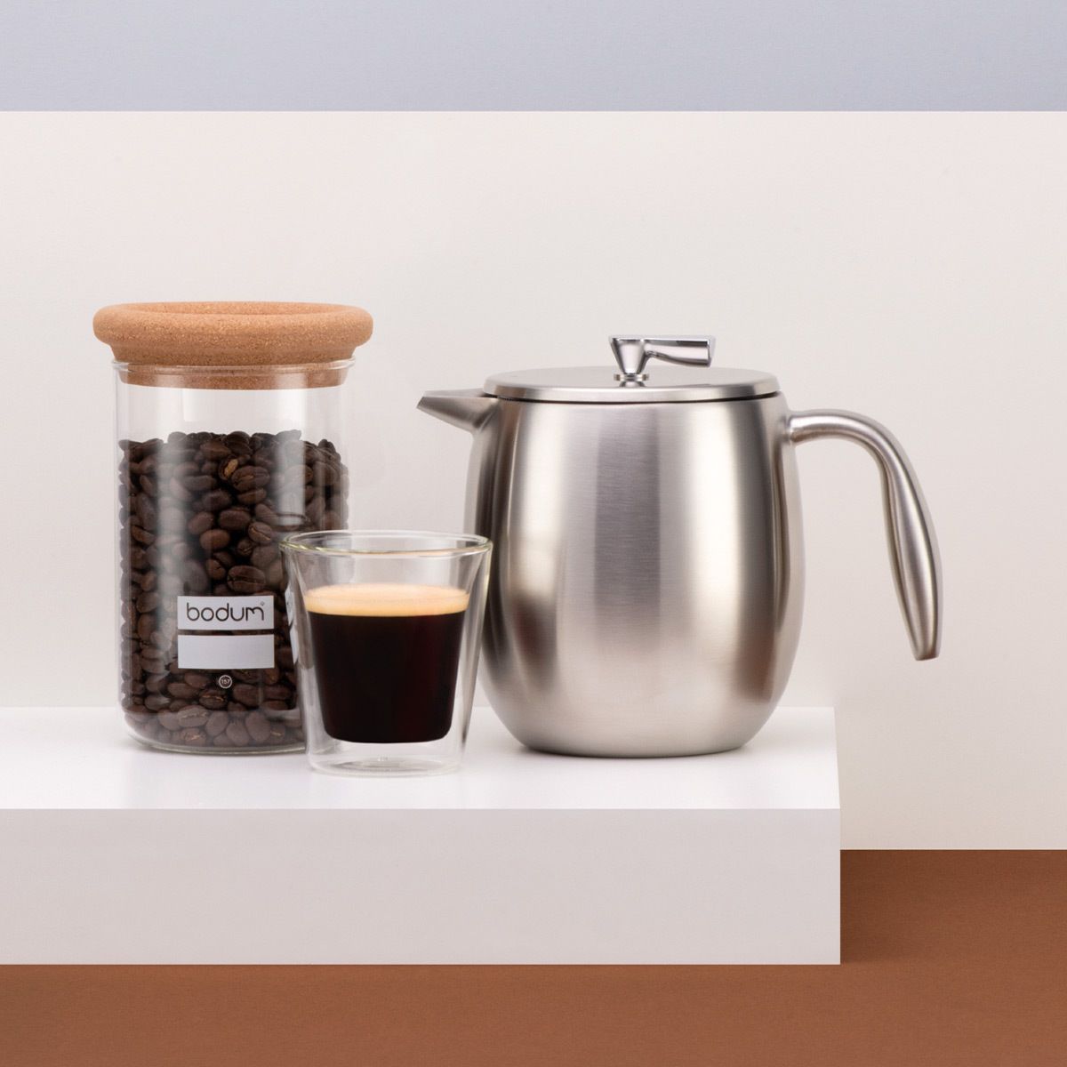 Bodum Columbia Double Wall Coffee Matty Chrome, 4 tazze