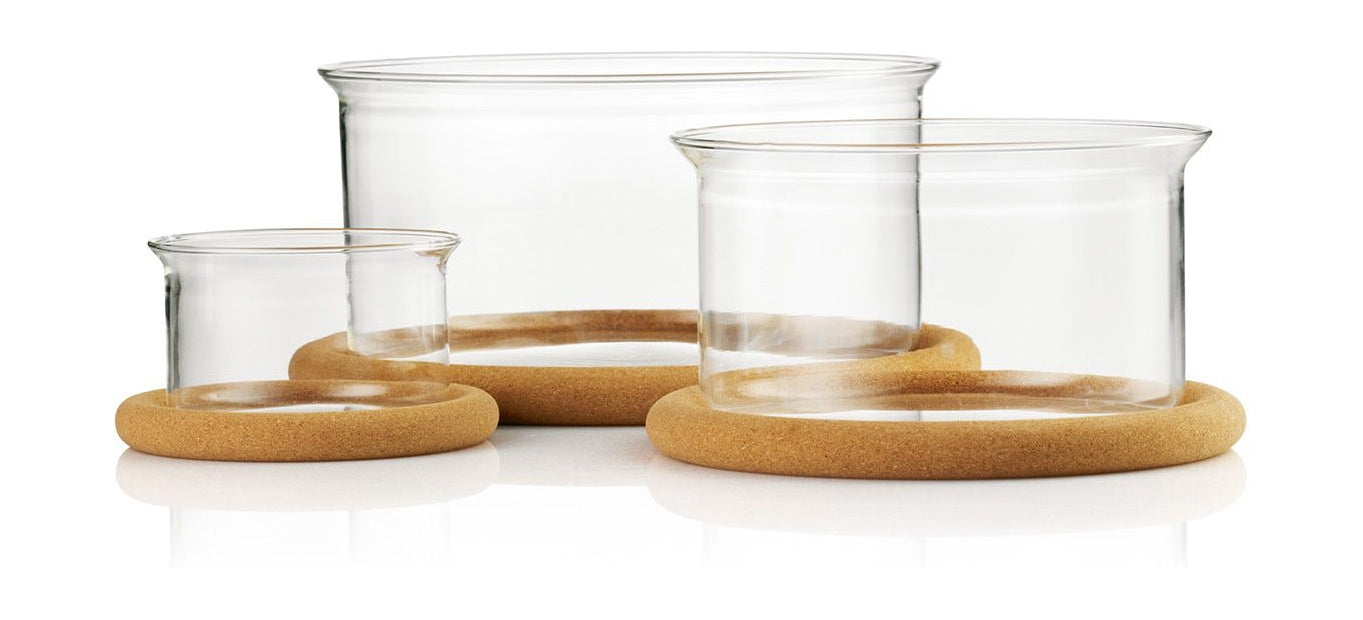 Bodum Hot Pot Set Casserole Dish With Cork Base Glass Transparent, 3 Pcs.
