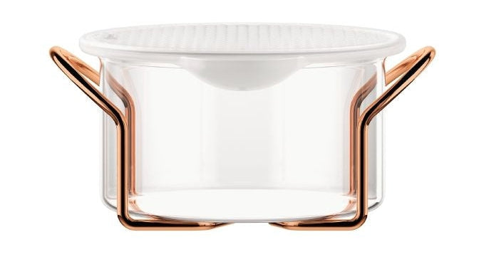 Bodum火锅套装玻璃碗和硅盖铜，1 L