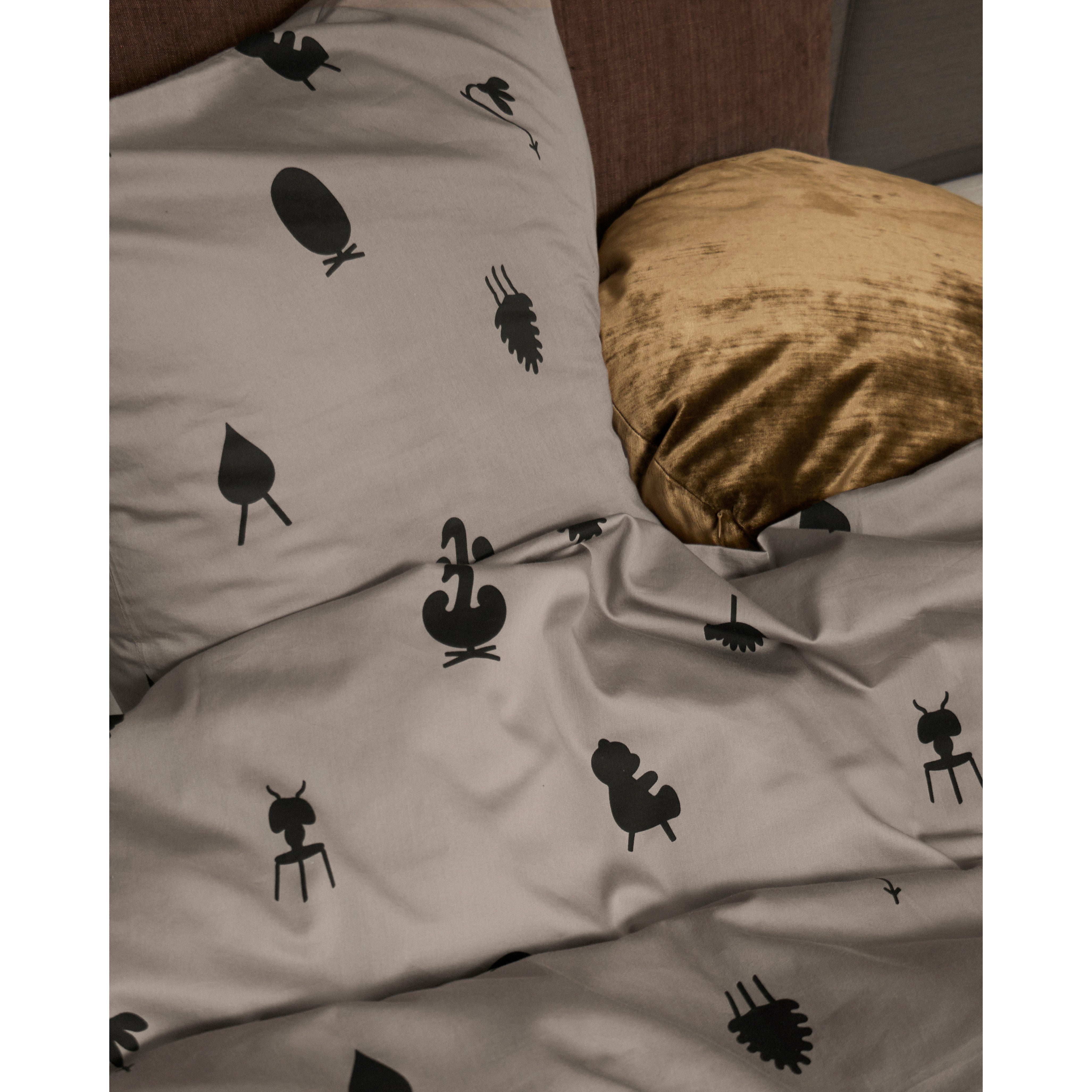 Iconos de diseño de lino de cama de creación 140x220 cm, Taupe