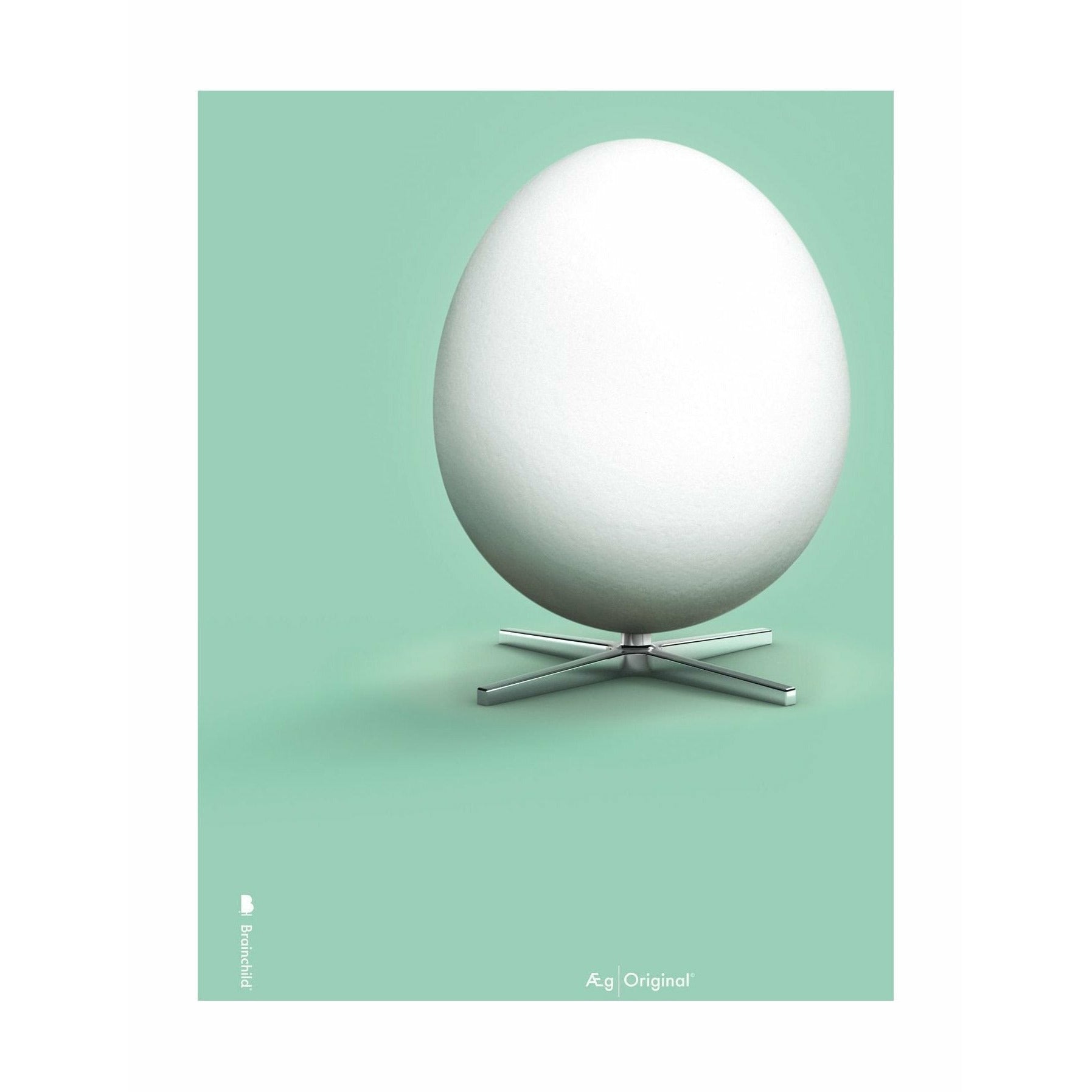 Póster clásico de huevo de creación sin marco 70 x100 cm, fondo verde menta