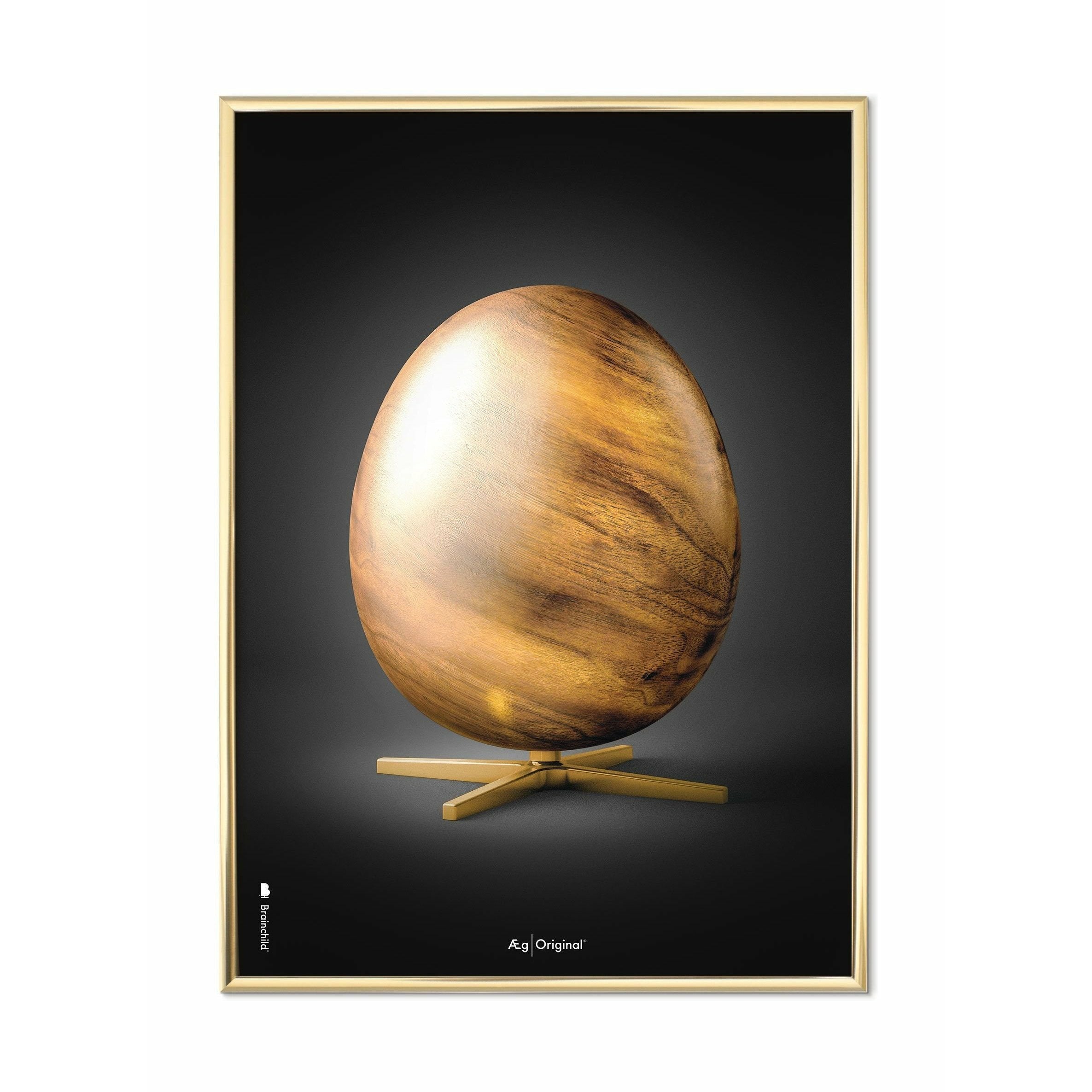 Poster di figure di uova di prima cosa, cornice color ottone A5, nero