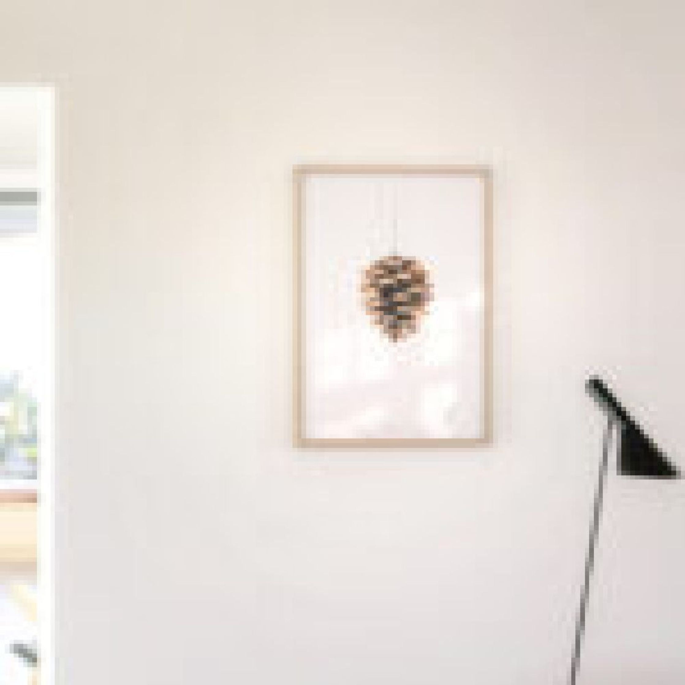 Brainchild Pine Cone Classic Poster, ram gjord av lätt trä A5, vit bakgrund