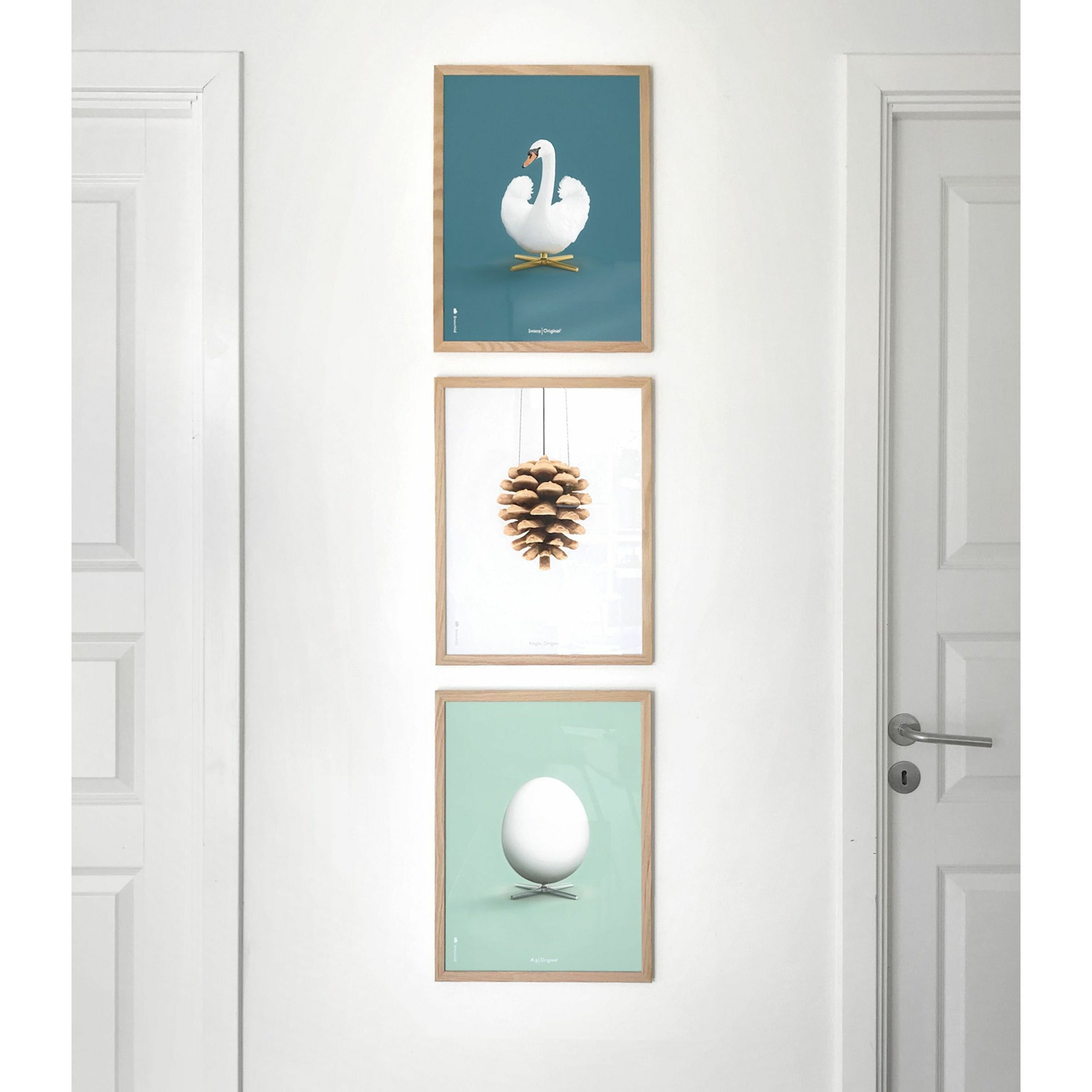 Brainchild Pine Cone Classic Poster, frame gemaakt van licht hout A5, witte achtergrond