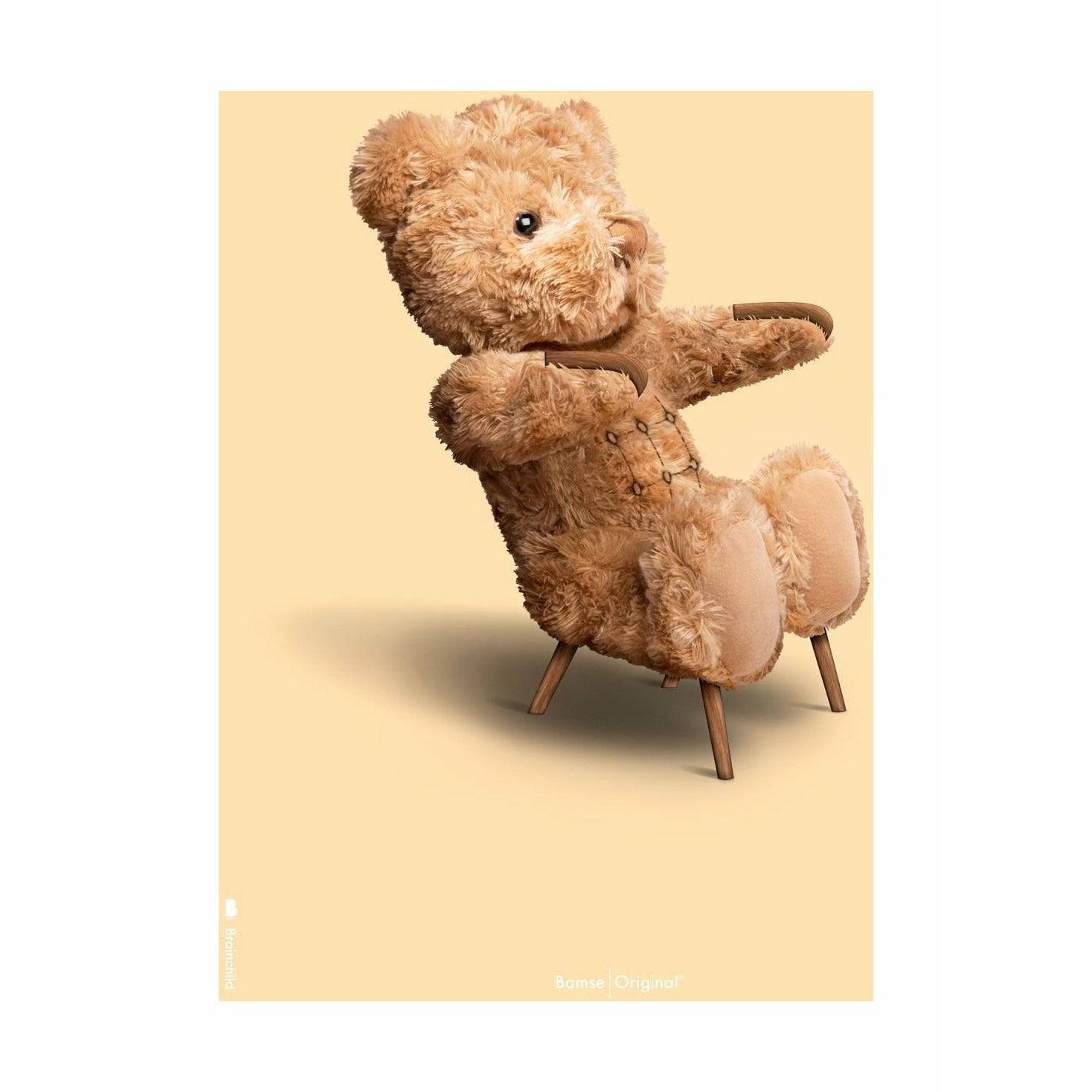 Brainchild Nallebjörn klassisk affisch utan ram 50x70 cm, sandfärgad bakgrund