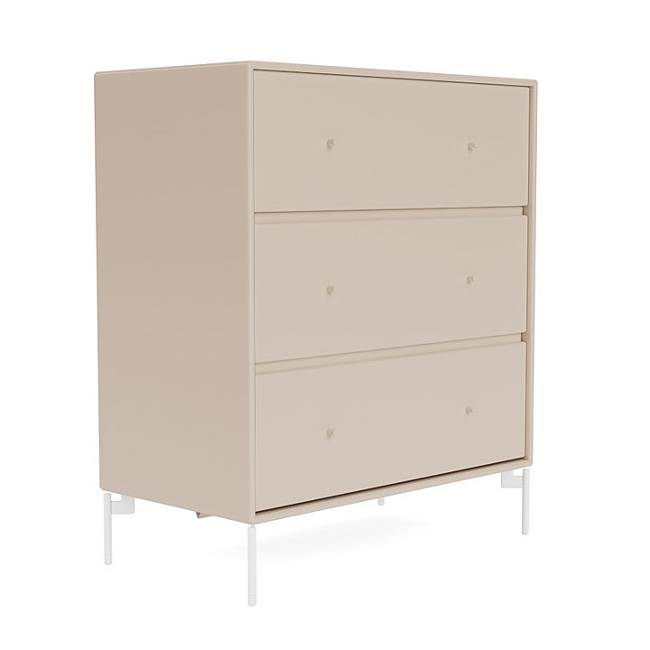 Montana transporte commode avec jambes, argile / blanc neige