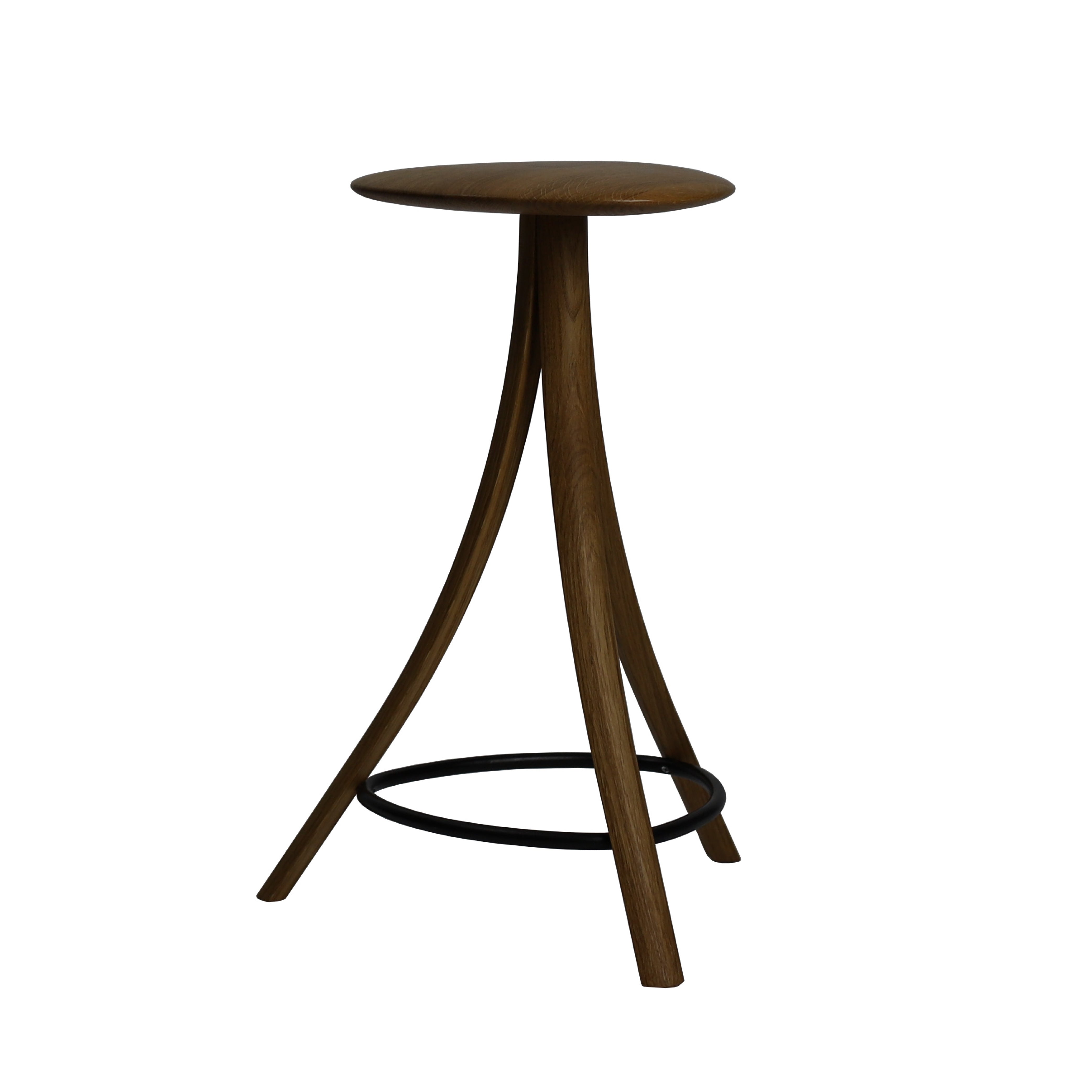 RO COLLEZIONE CLOVER STOOL, OAK/FUMATO