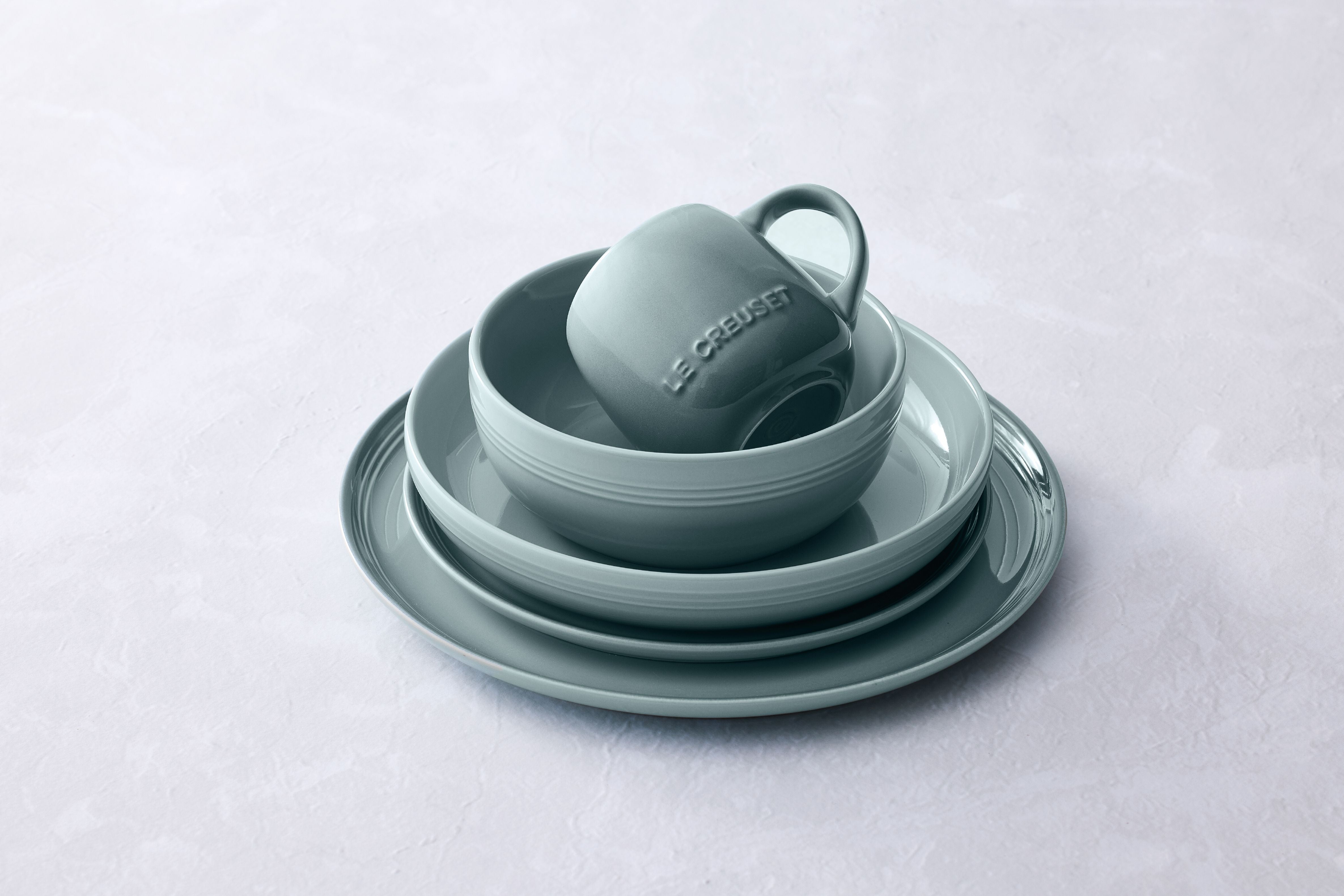 Le Creuset Assiette de dîner à coupé, sel de mer