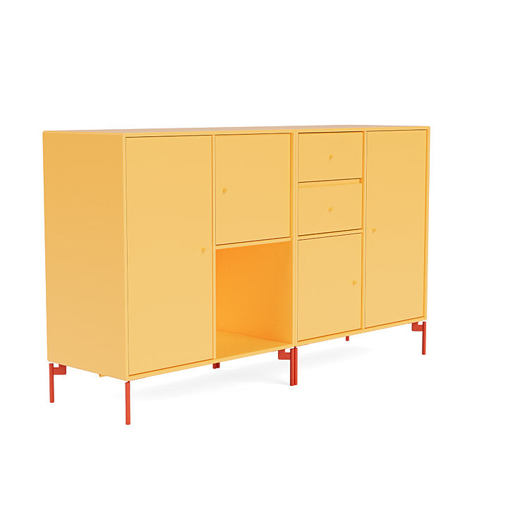 Sideboard di coppia del Montana con gambe, acacia/rosa