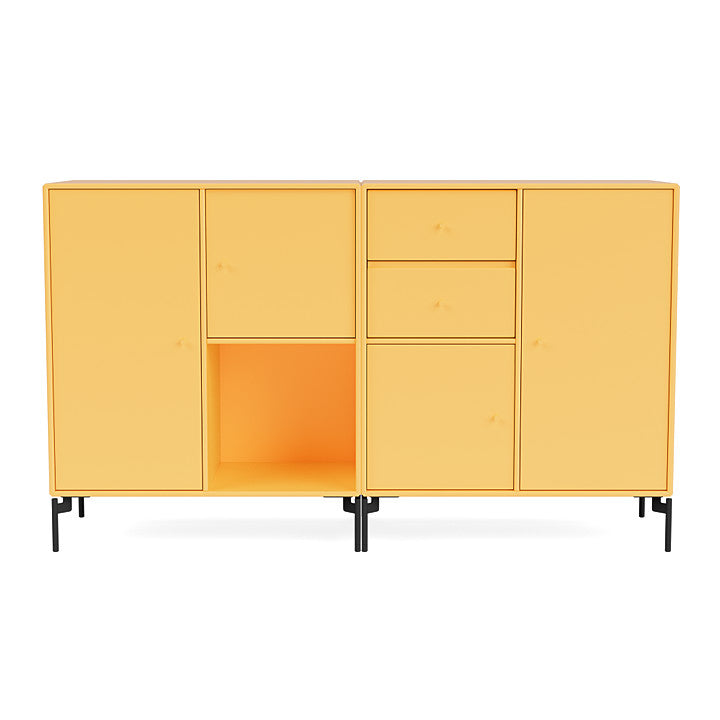 Montana Paar Sideboard mit Beinen, Akazie/Schwarz