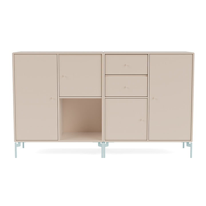 Montana paar dressoir met benen, klei/vuursteen