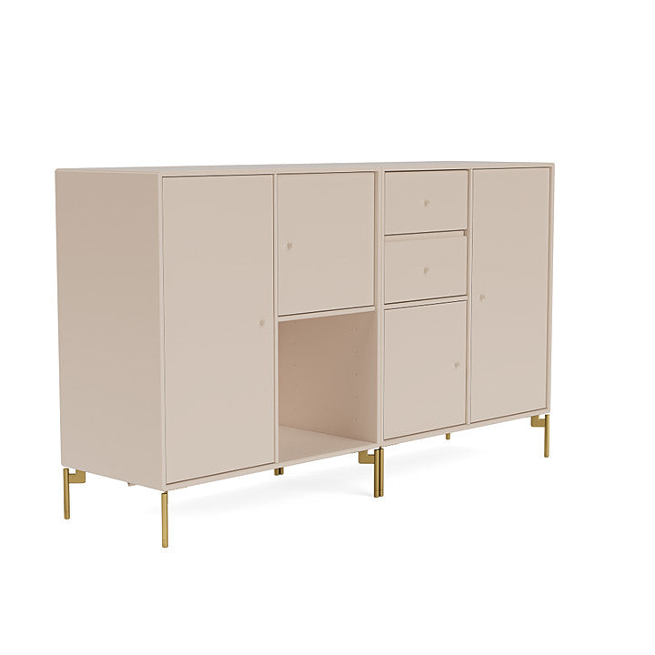 Sideboard di coppia del Montana con gambe, argilla/ottone