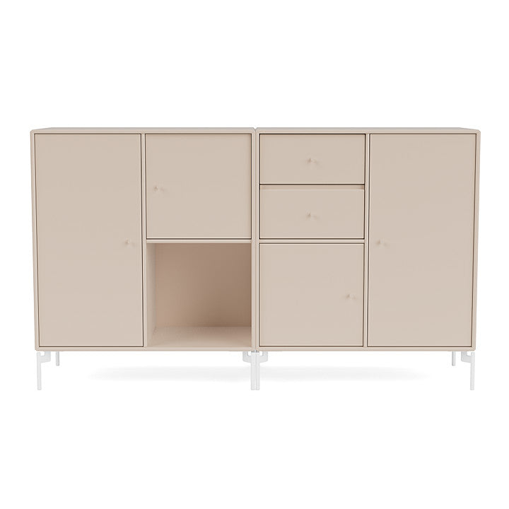 Montana Paar Sideboard mit Beinen, Ton/Schneewittchen