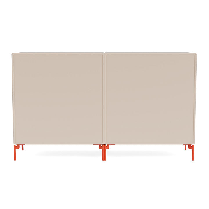 Sideboard di coppia del Montana con gambe, argilla/rosa