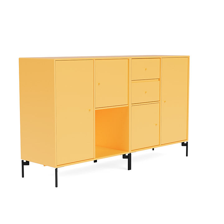 Montana Paar Sideboard mit Beinen, Akazie/Schwarz