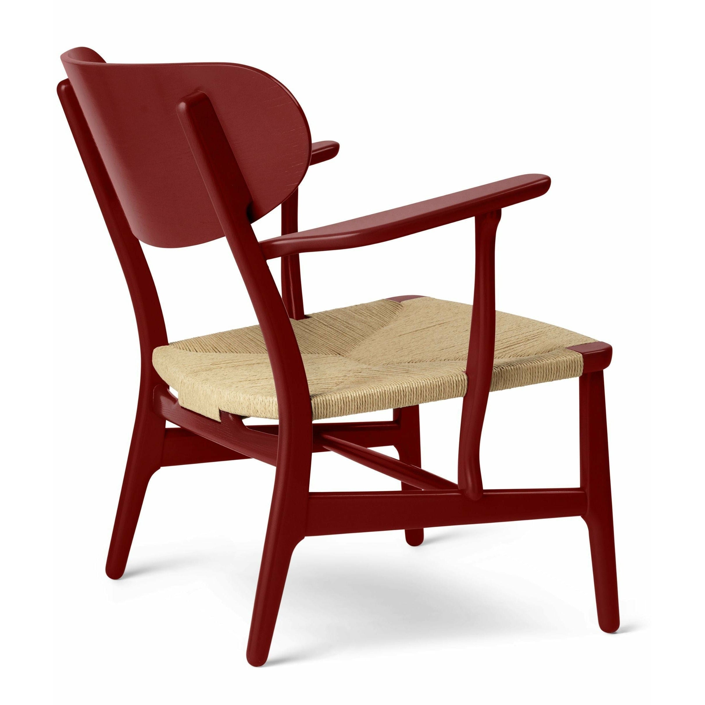 Carl Hansen CH22 Lounge stoel eik, falu rood/natuurlijk koord