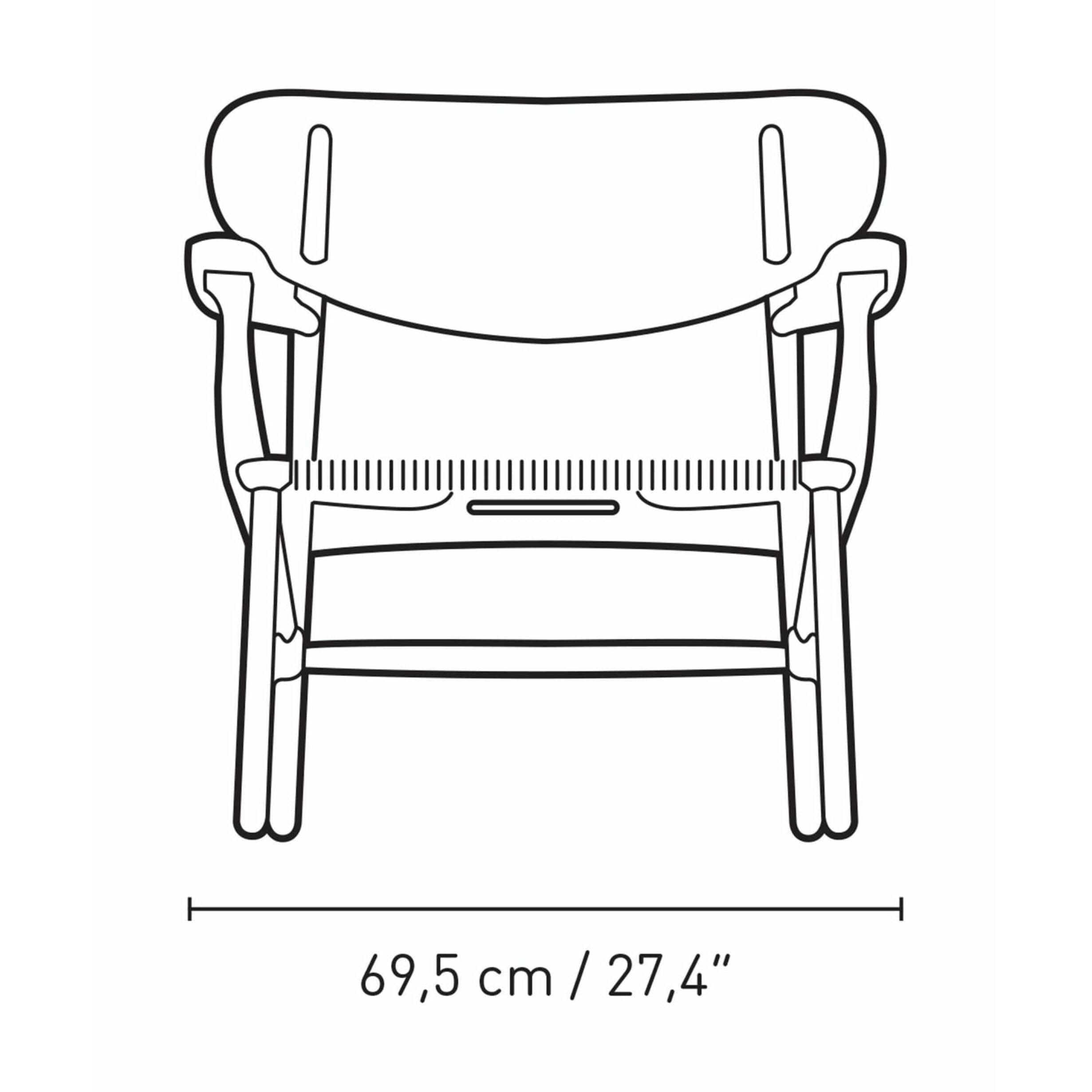 Carl Hansen CH22 Lounge stoel eik, falu rood/natuurlijk koord