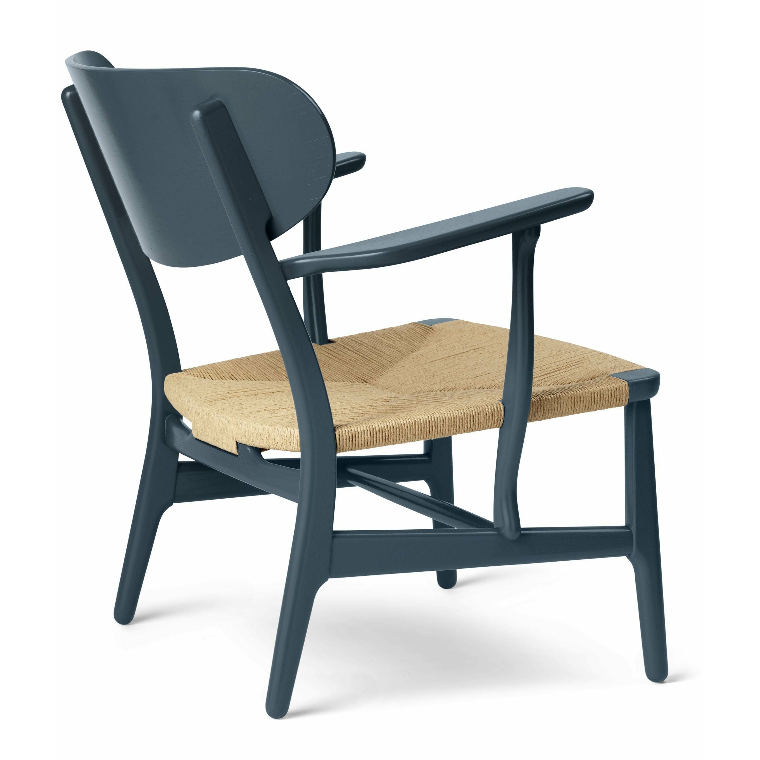 Carl Hansen CH22 Lounge Stol Oak, North Sea Blue/Natural Cord