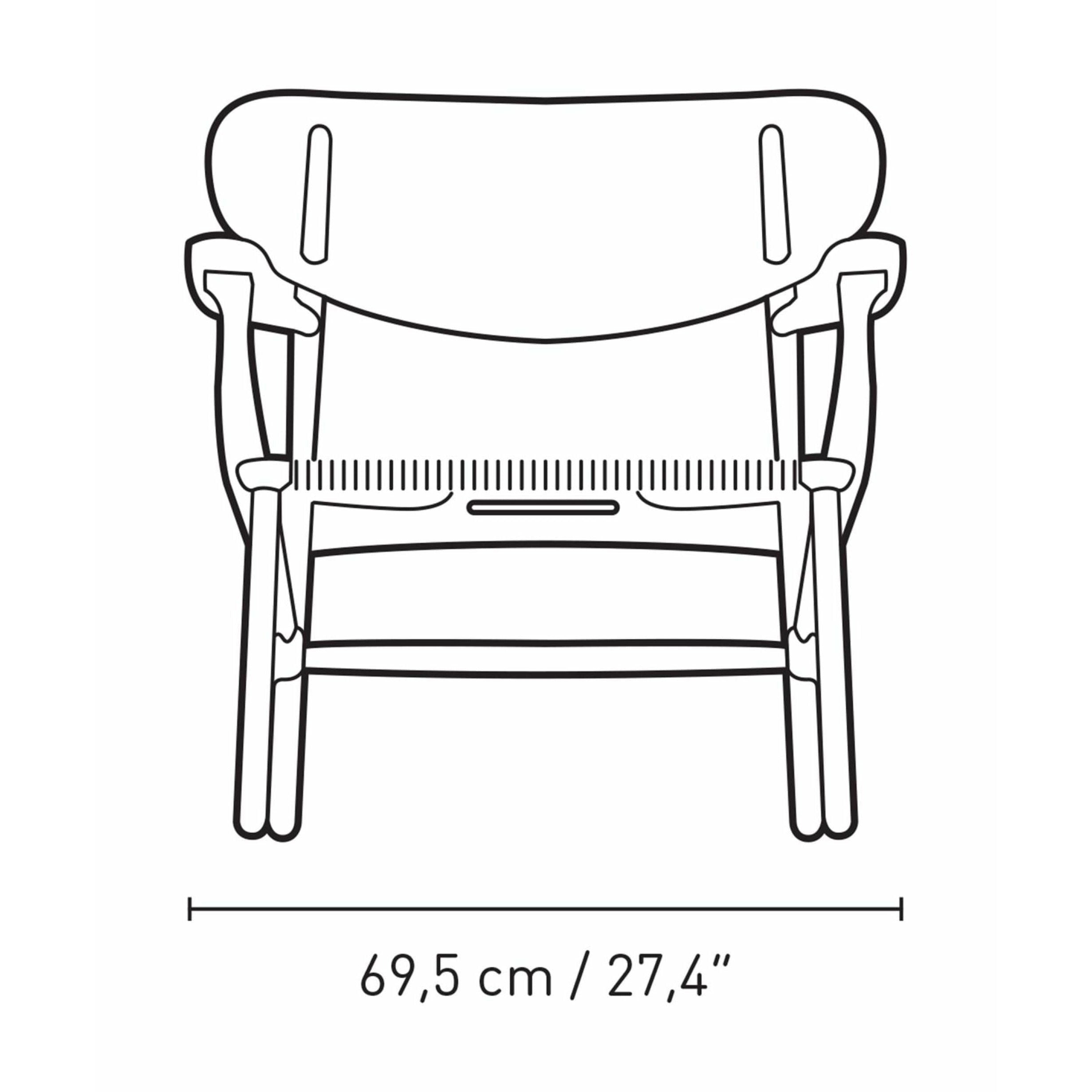 Carl Hansen CH22 Lounge Stuhl Eiche, Zinnblau/Natural Weiden