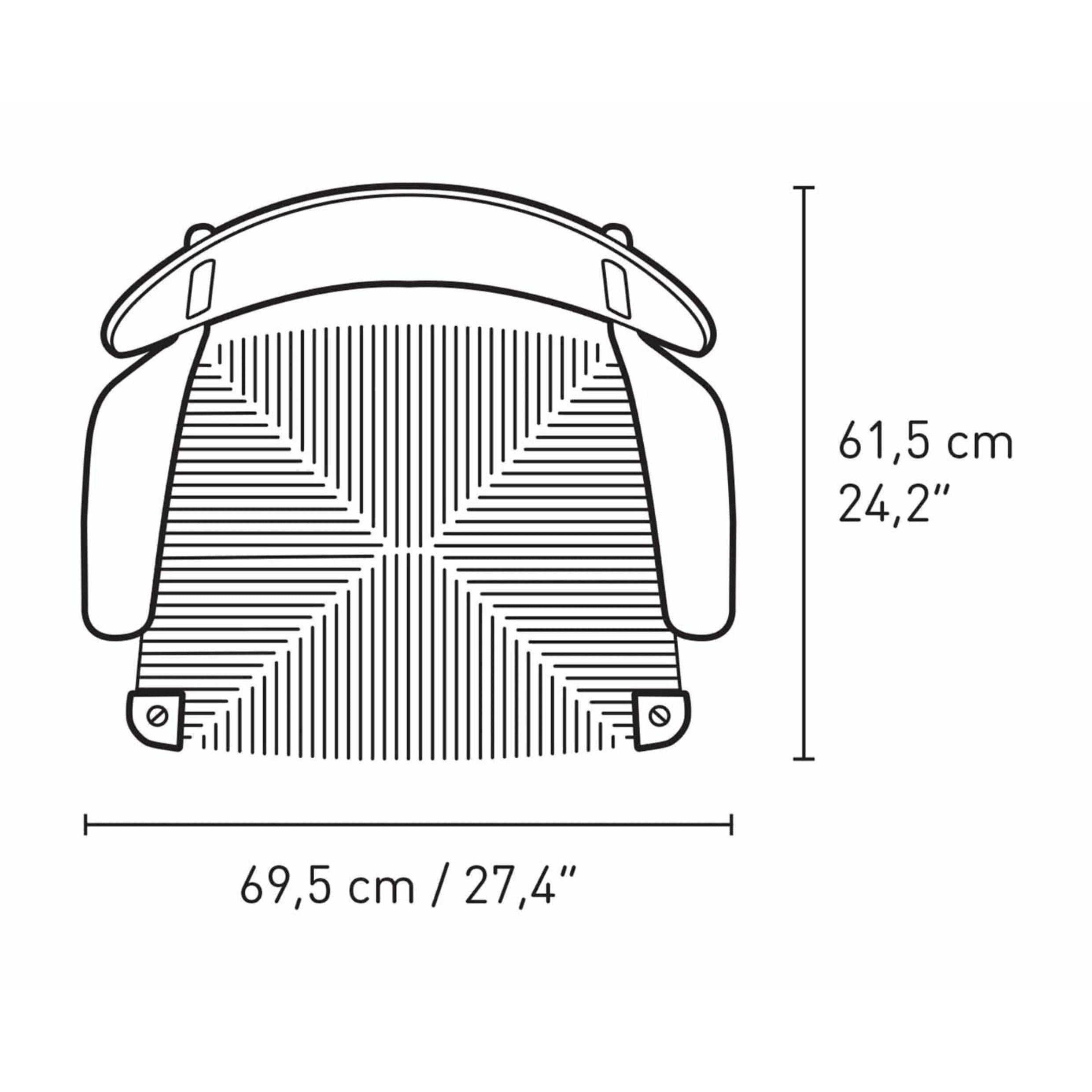 Carl Hansen CH22 Lounge stol eg, tinblå/naturlig kurv