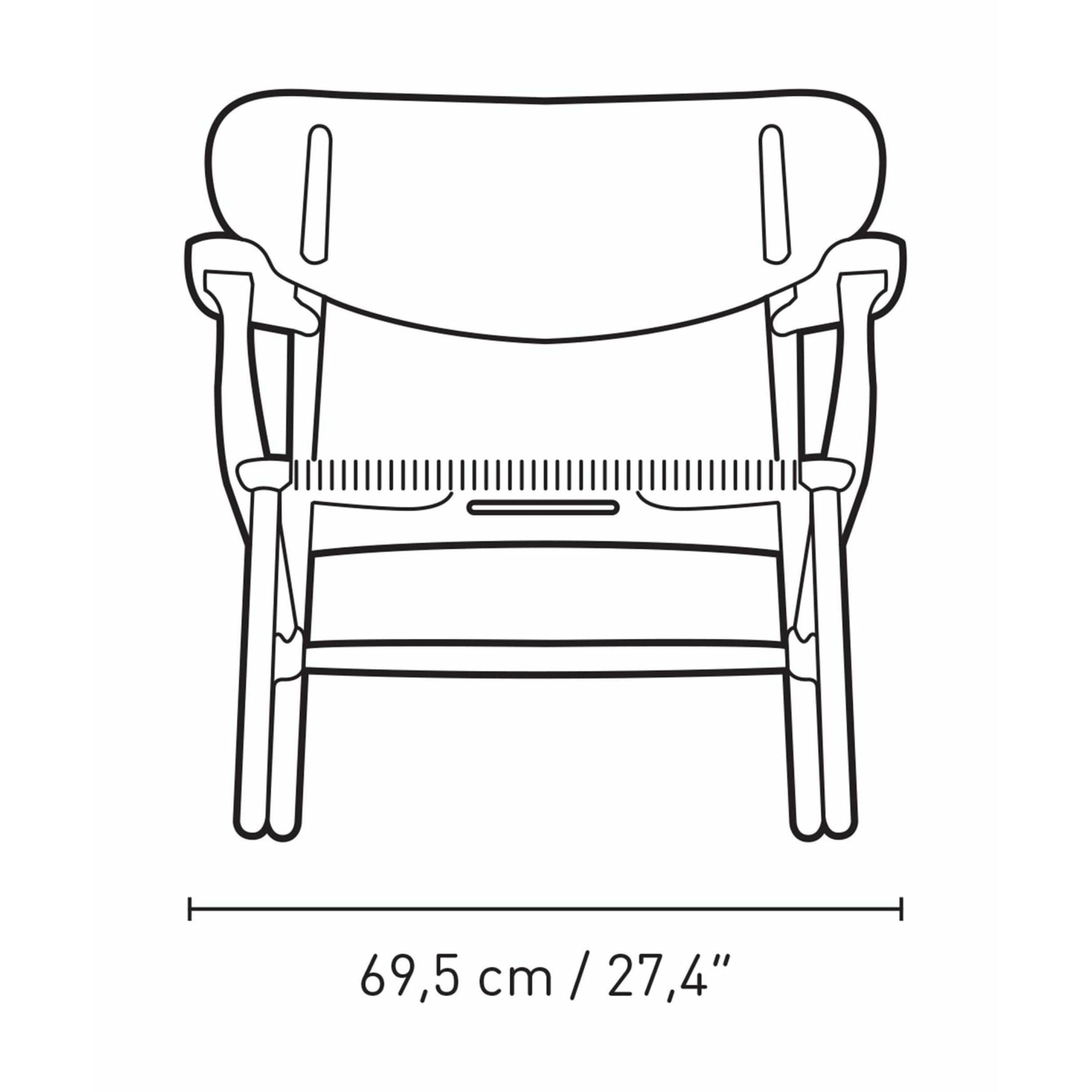 Carl Hansen CH22 Lounge stol eg, tanggrøn/naturlig ledning