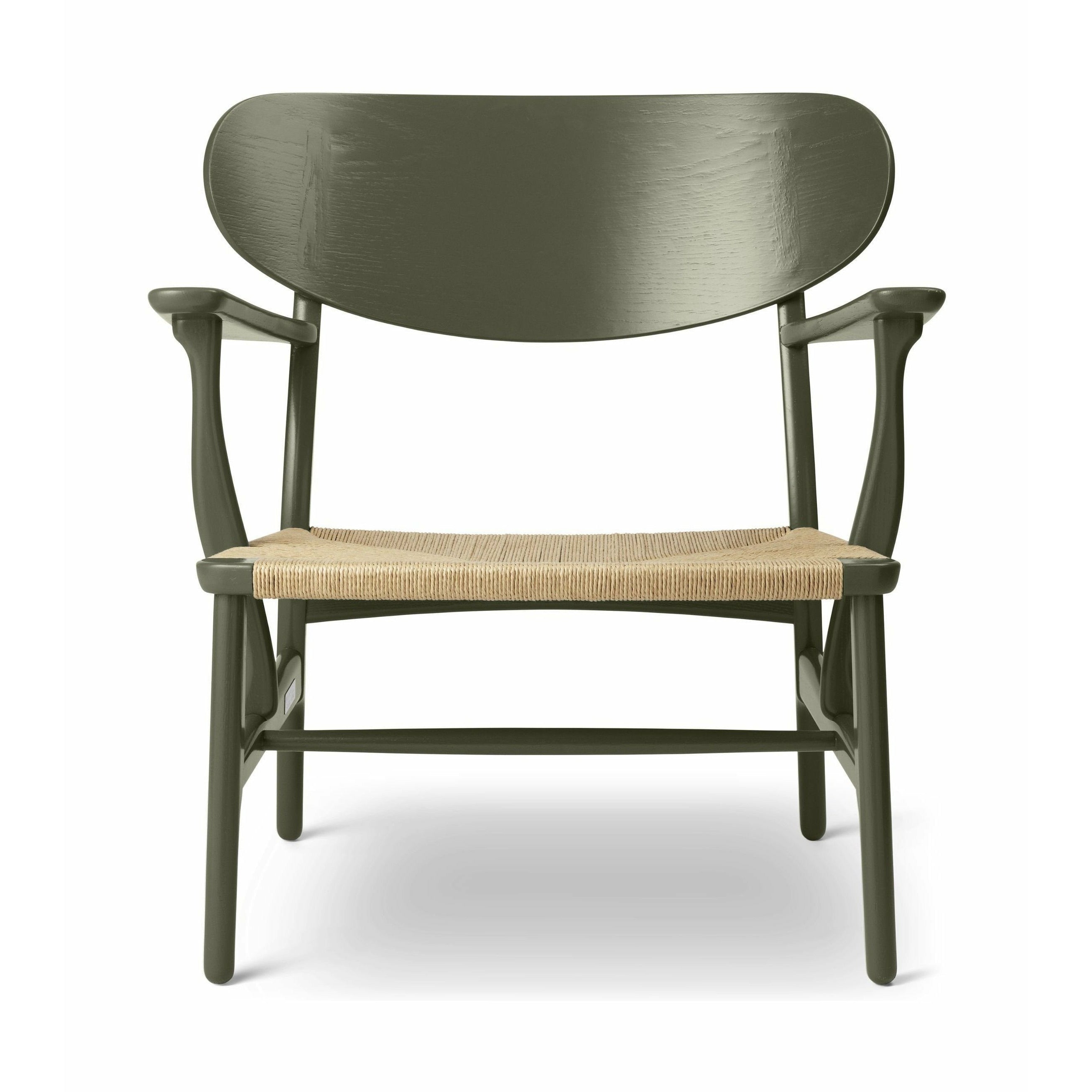 Carl Hansen CH22 Lounge stol eg, tanggrøn/naturlig ledning