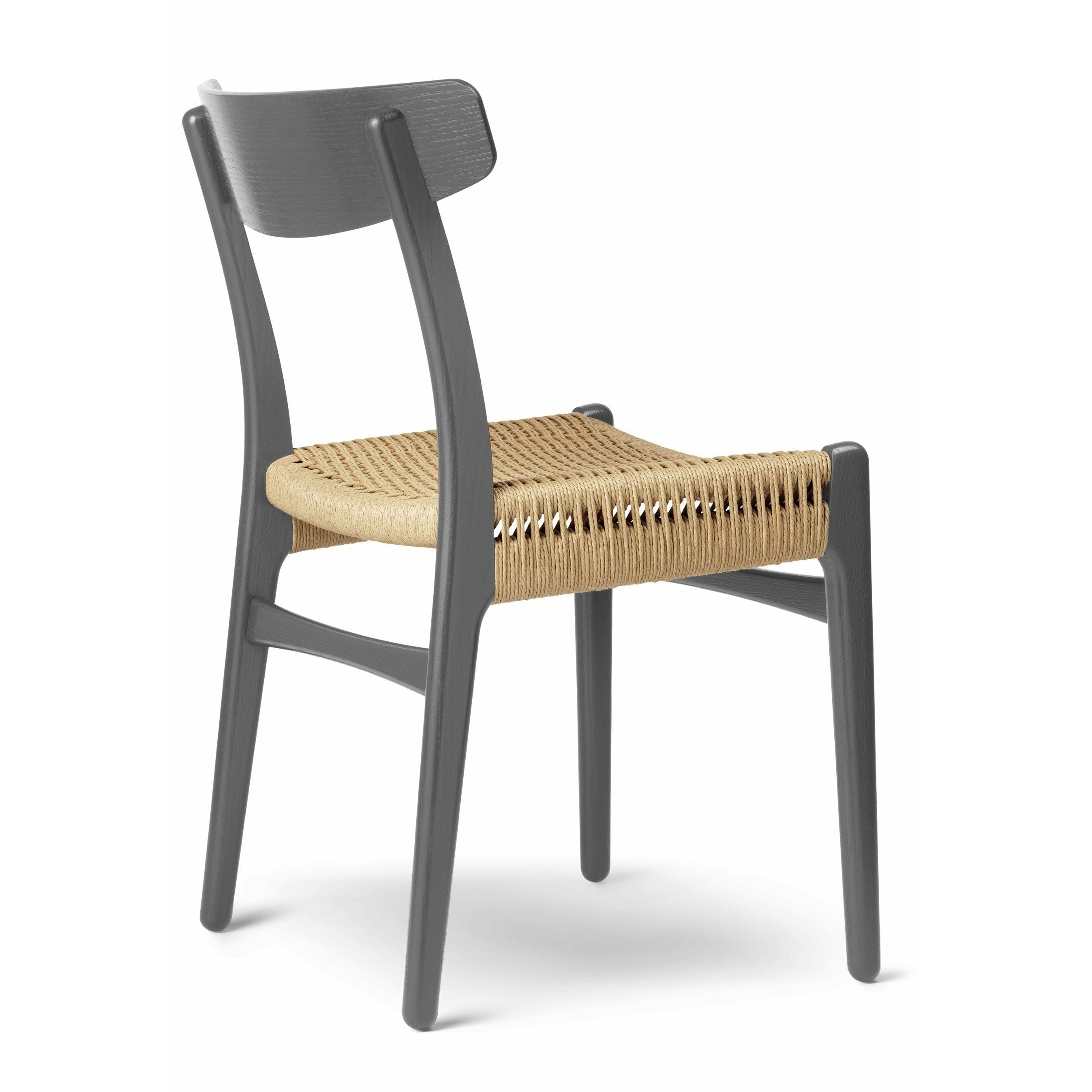 Carl Hansen CH23椅子橡木，板岩棕色/天然电线
