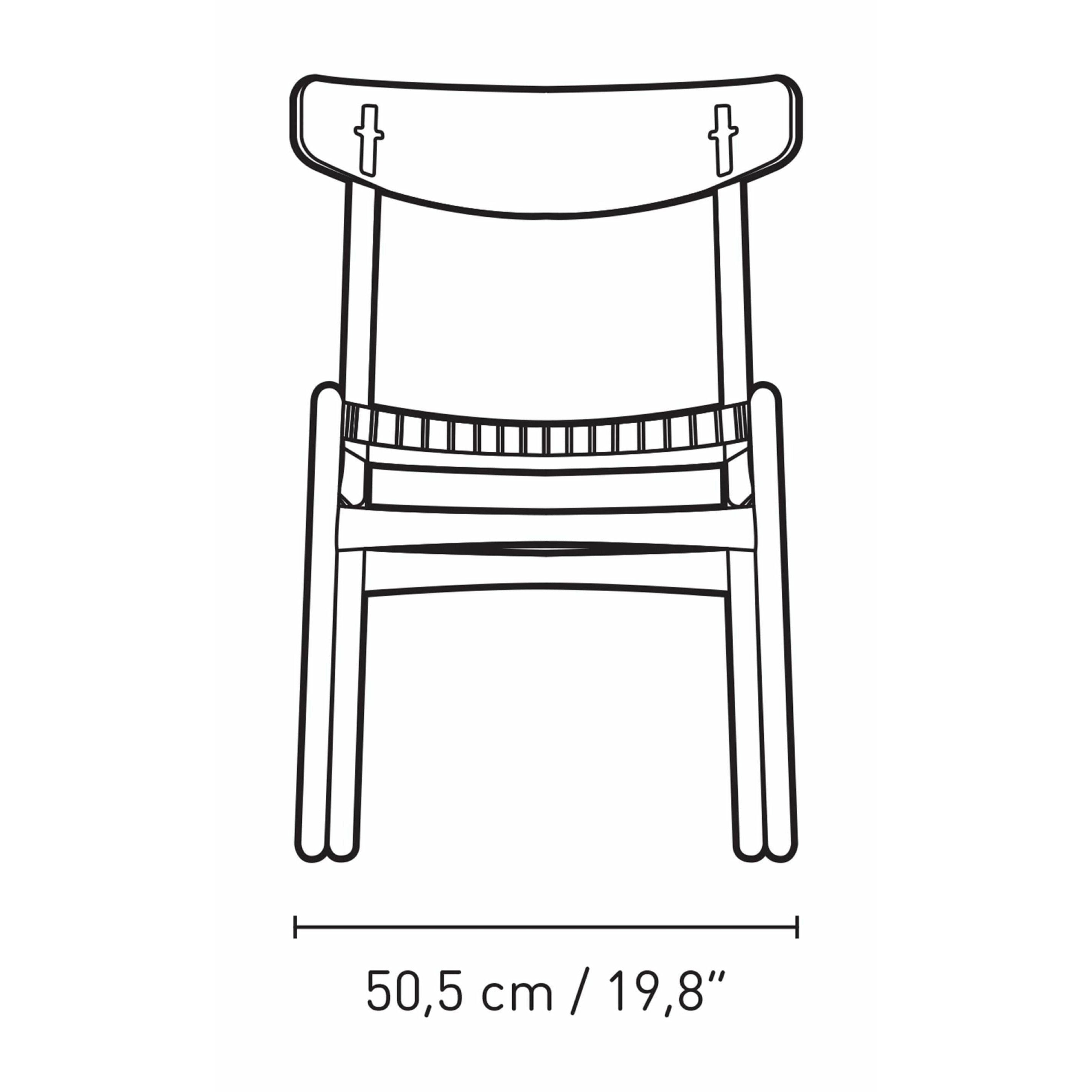 Carl Hansen CH23 stoel eik, leisteenbruin/natuurlijk koord