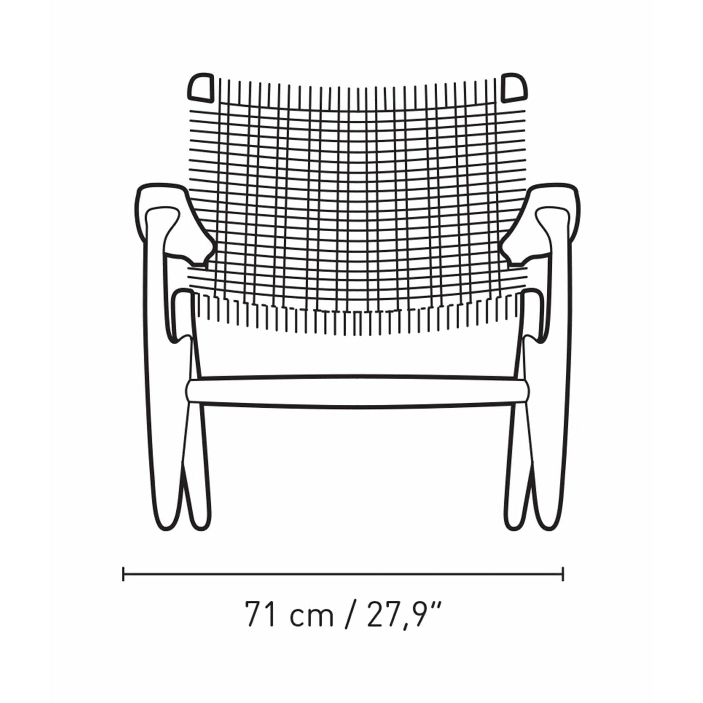 Carl Hansen CH25 setustóll eik, tindarblár/náttúrulegur ofinn