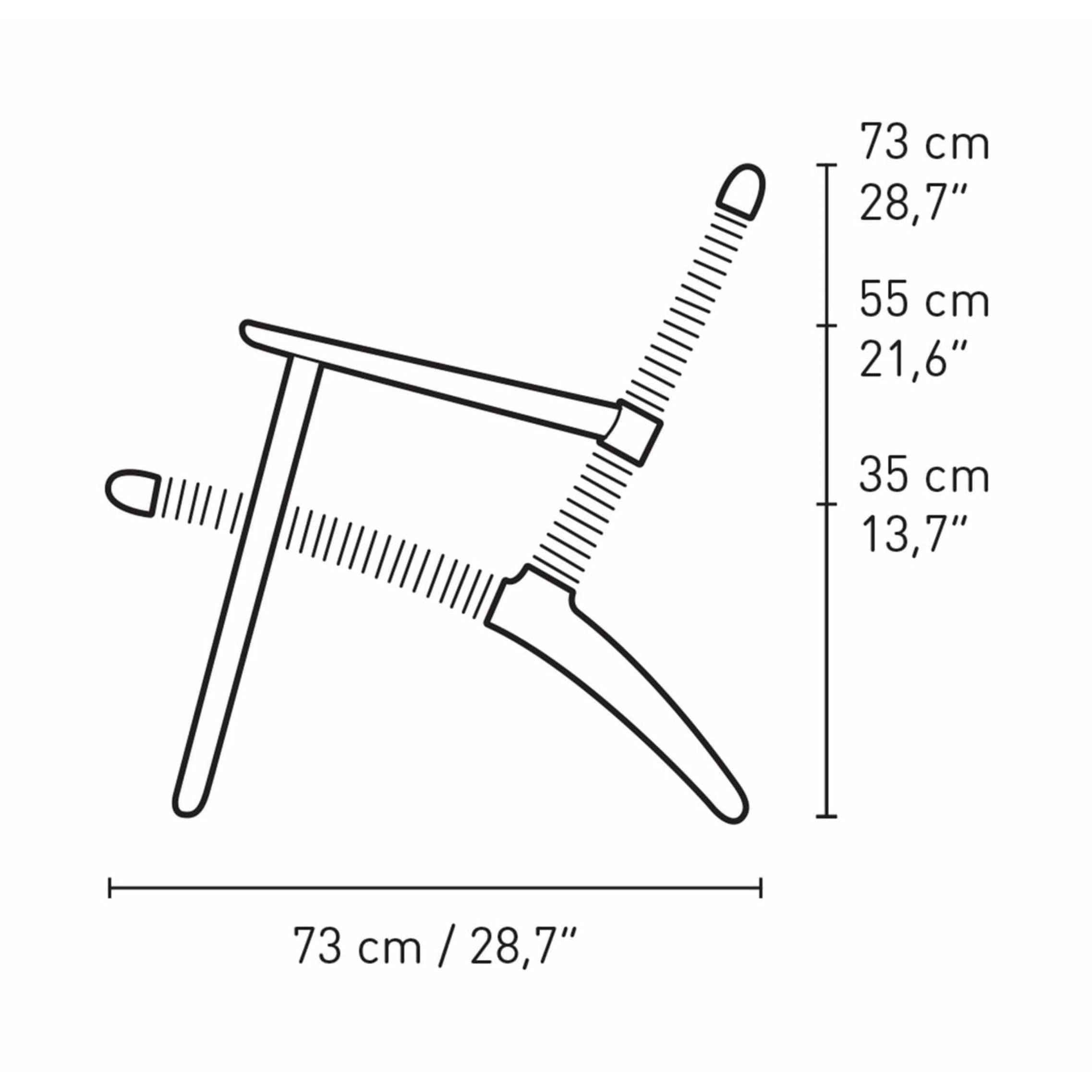 Carl Hansen CH25 Lounge stol eg, tinblå/naturlig vævet