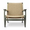Carl Hansen Ch25 Lounge Chair Oak, Seaweed Green/Natural Corded