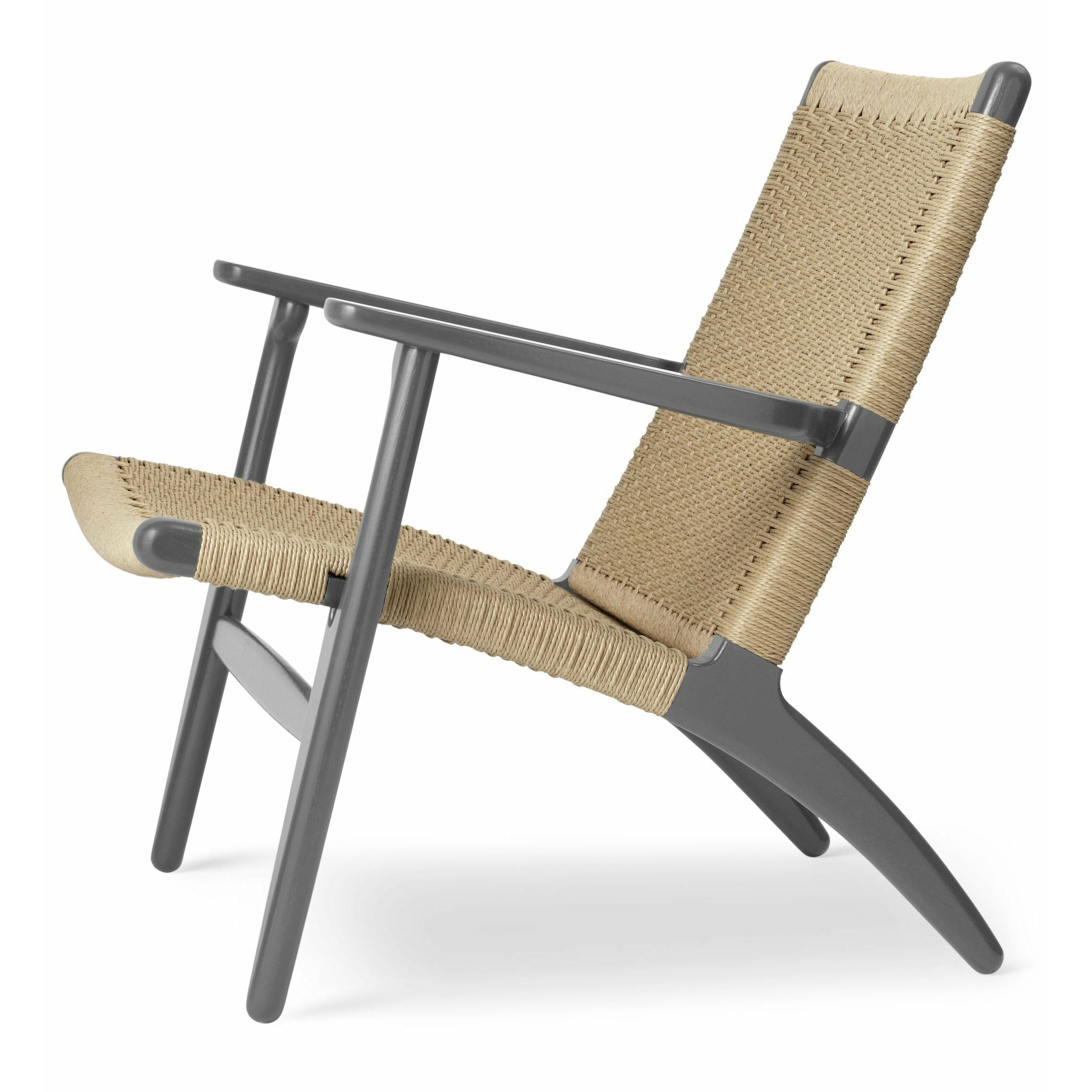 Carl Hansen CH25 Lounge -tuoli tammi, liuskekivi ruskea/luonnollinen narun erikoispainos