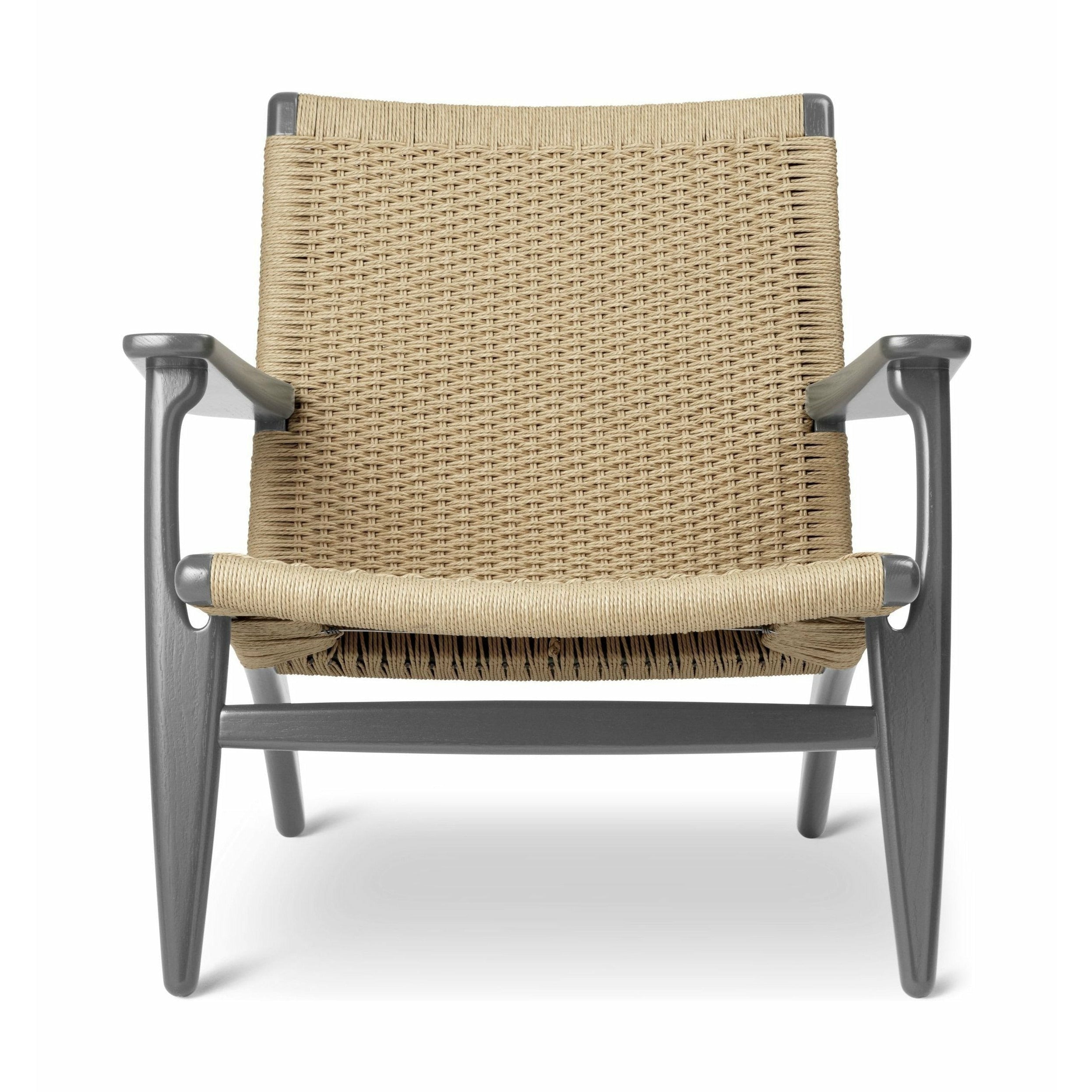 Carl Hansen Chaise de chaise de salon CH25, édition spéciale en brun / cordon naturel