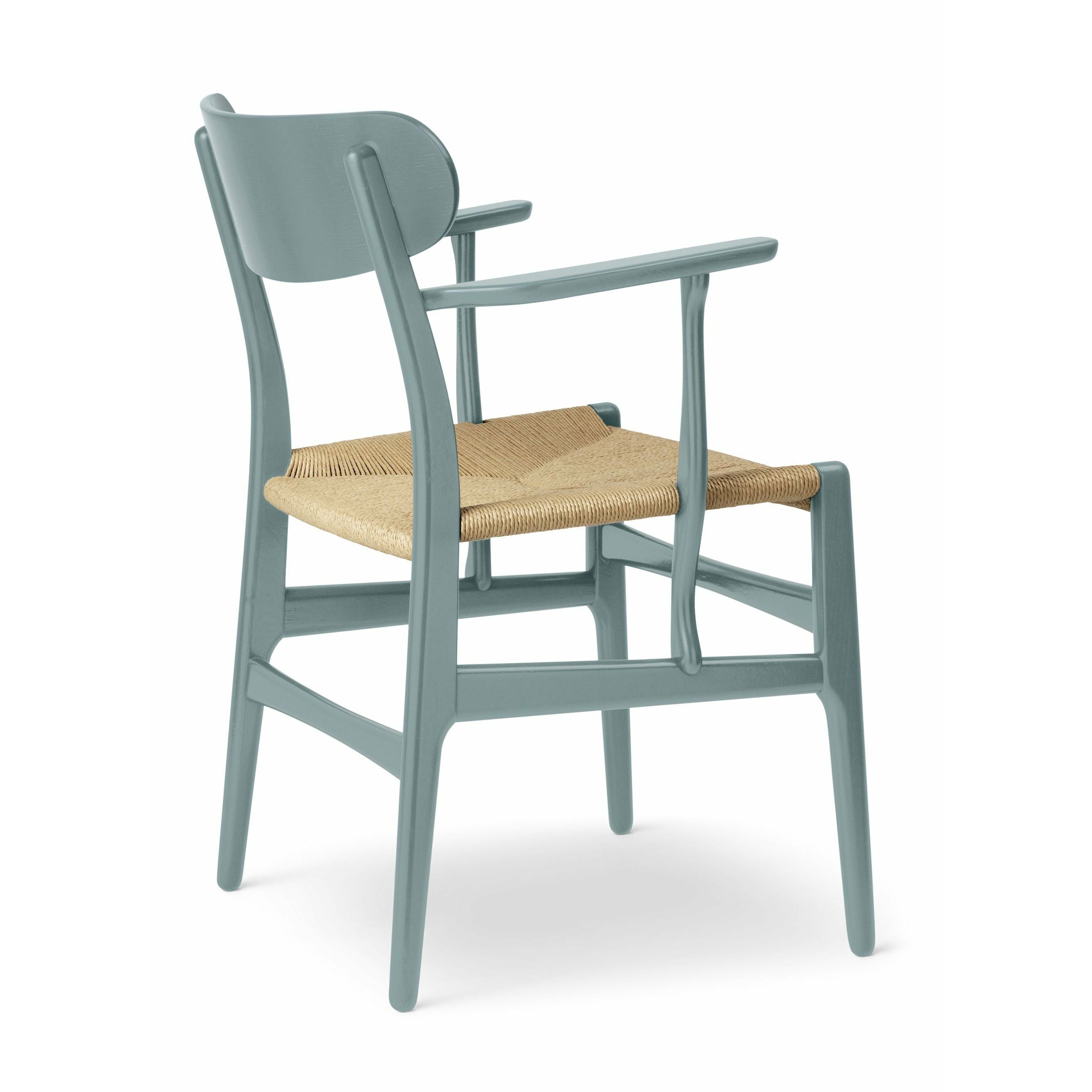 Carl Hansen CH26 sedia quercia, peltro blu/tessuto naturale