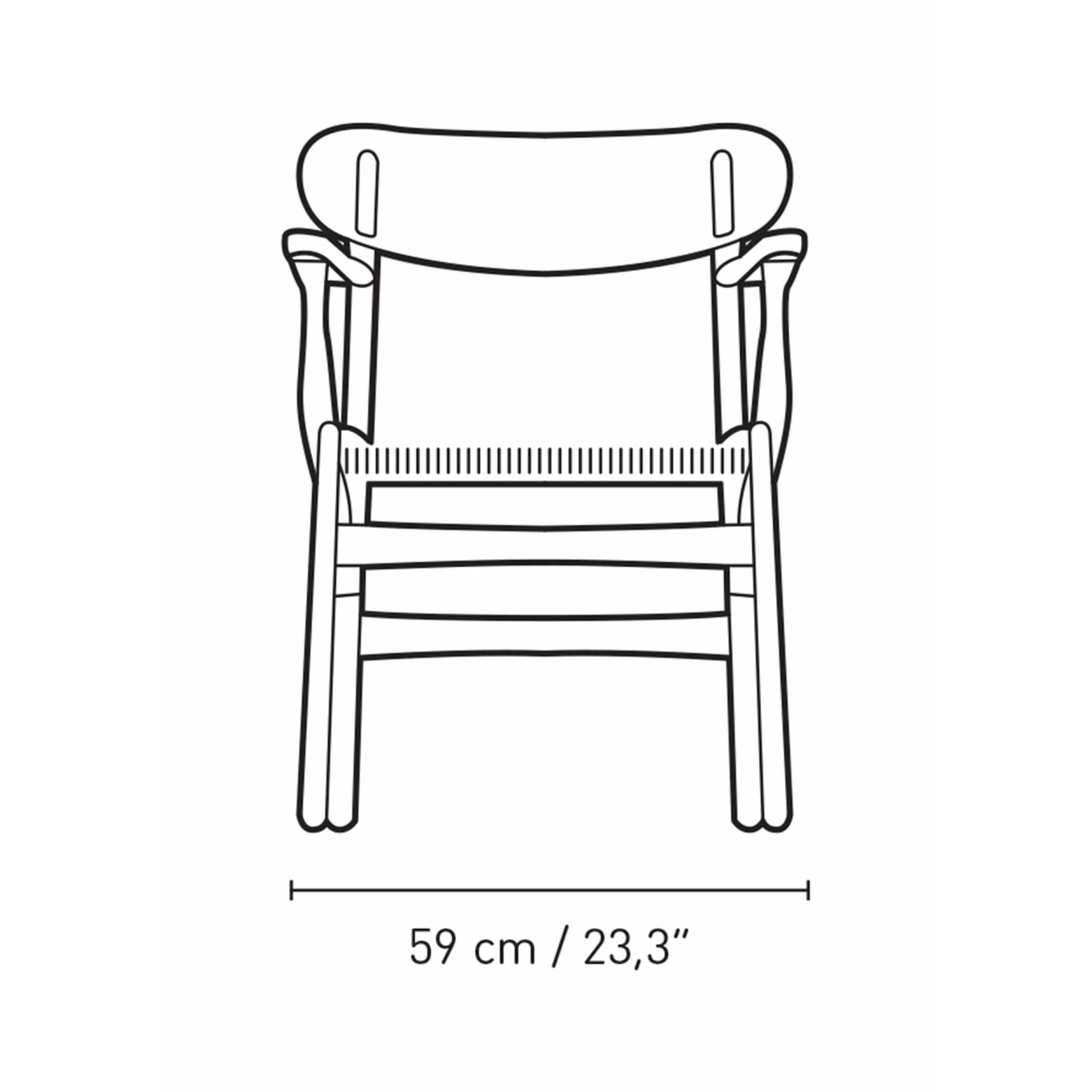 Carl Hansen CH26 Stuhl Eiche, Zinnblau/Natural gewebt