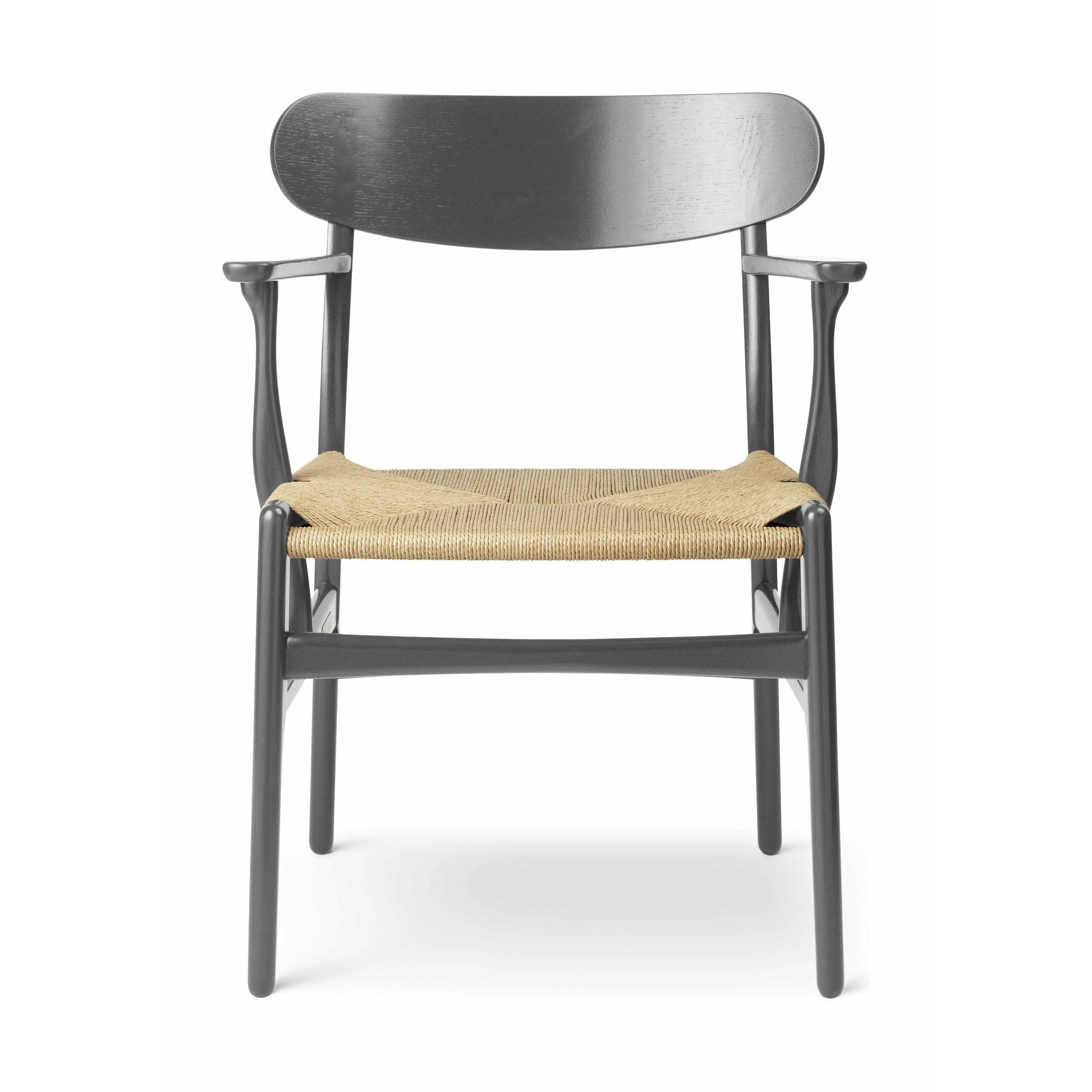 Carl Hansen CH26 stoel eik, leisteen bruin/natuurlijke rieten