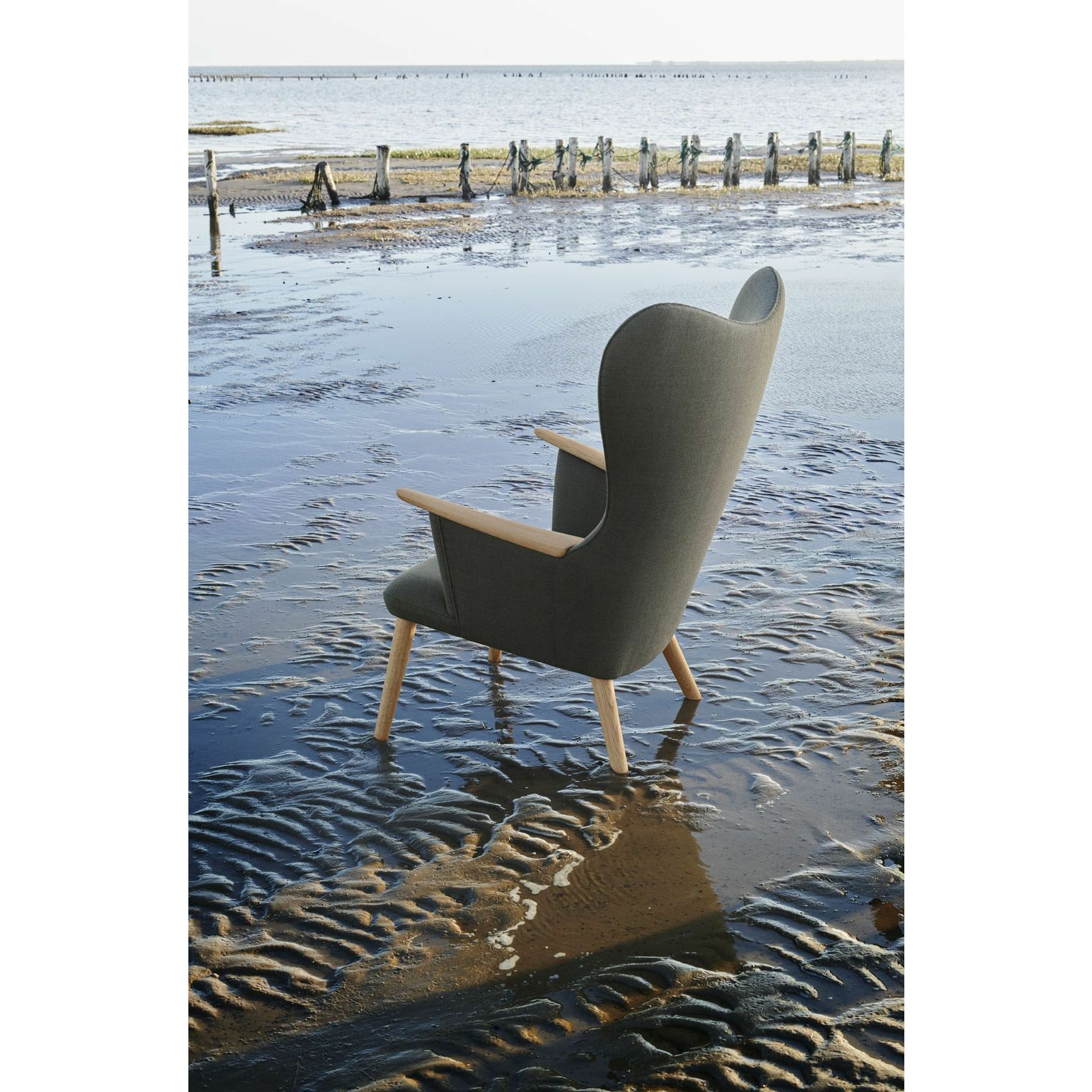 Carl Hansen Ch78 Mama Bear Lounge Chair, Eiche Öl/Grün Fiord 0961