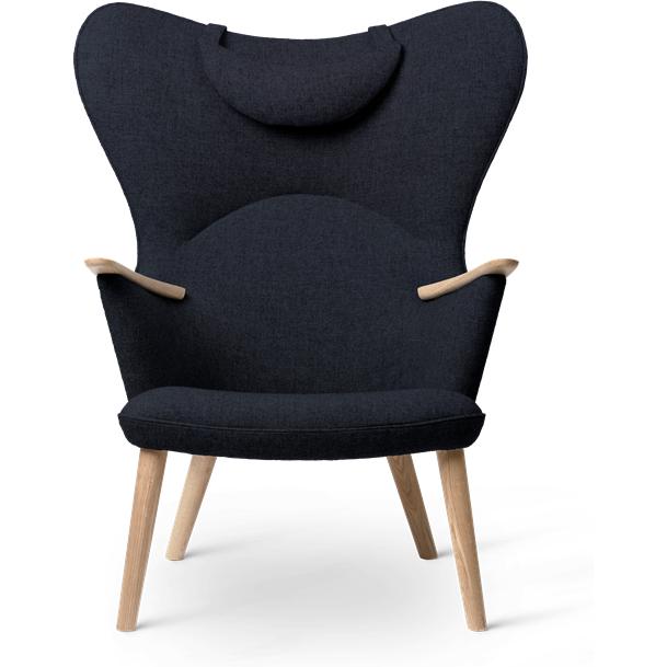 Carl Hansen Ch78 Mama Bear Lounge Chair, Eiche Seife/Blue Fiord 0782