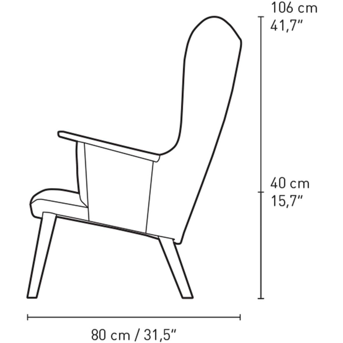 Carl Hansen Ch78 Mama Bear Lounge Chair, Walnut Hiled / White Hallingdal 100
